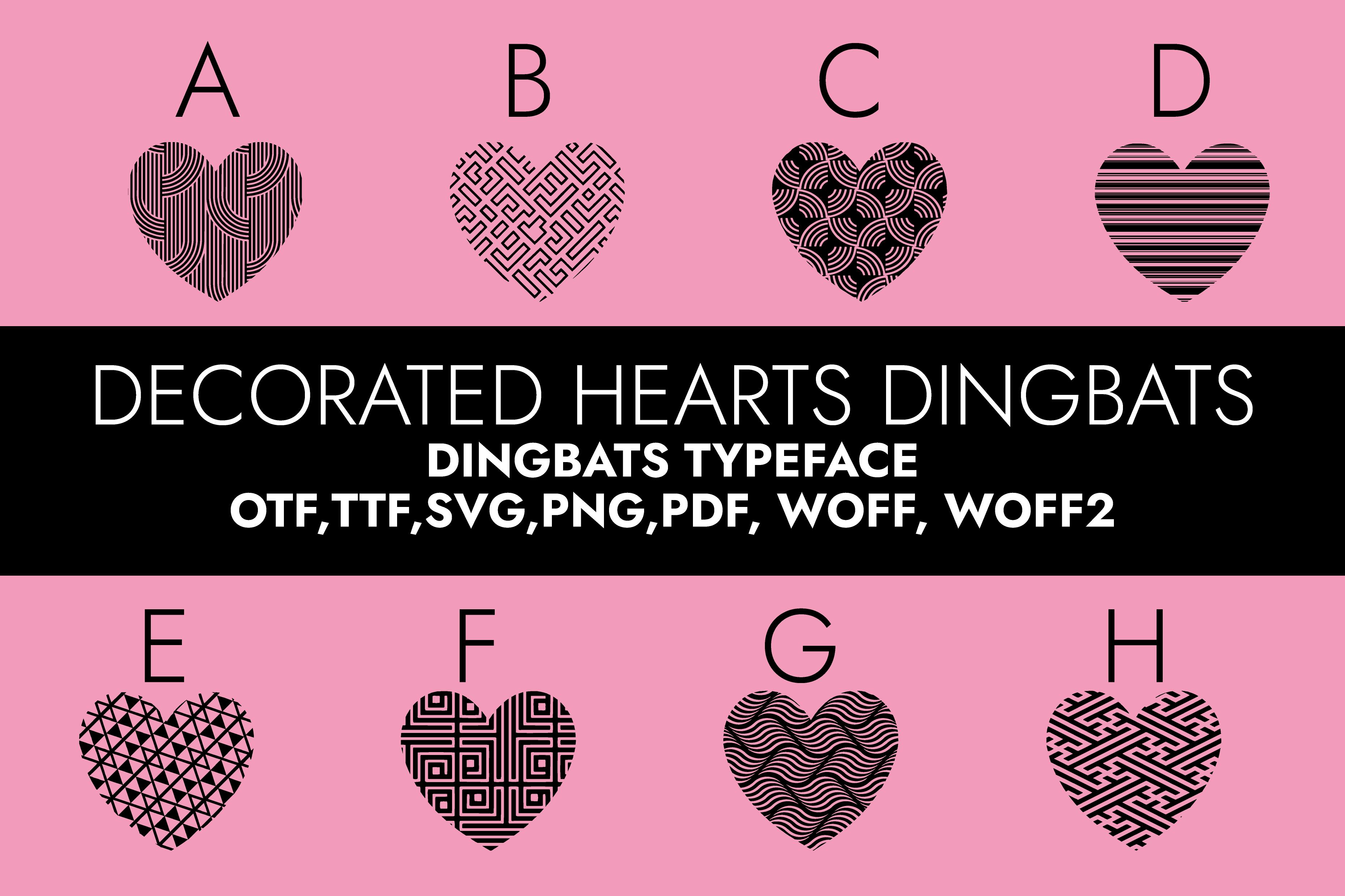 Decorated Hearts Font