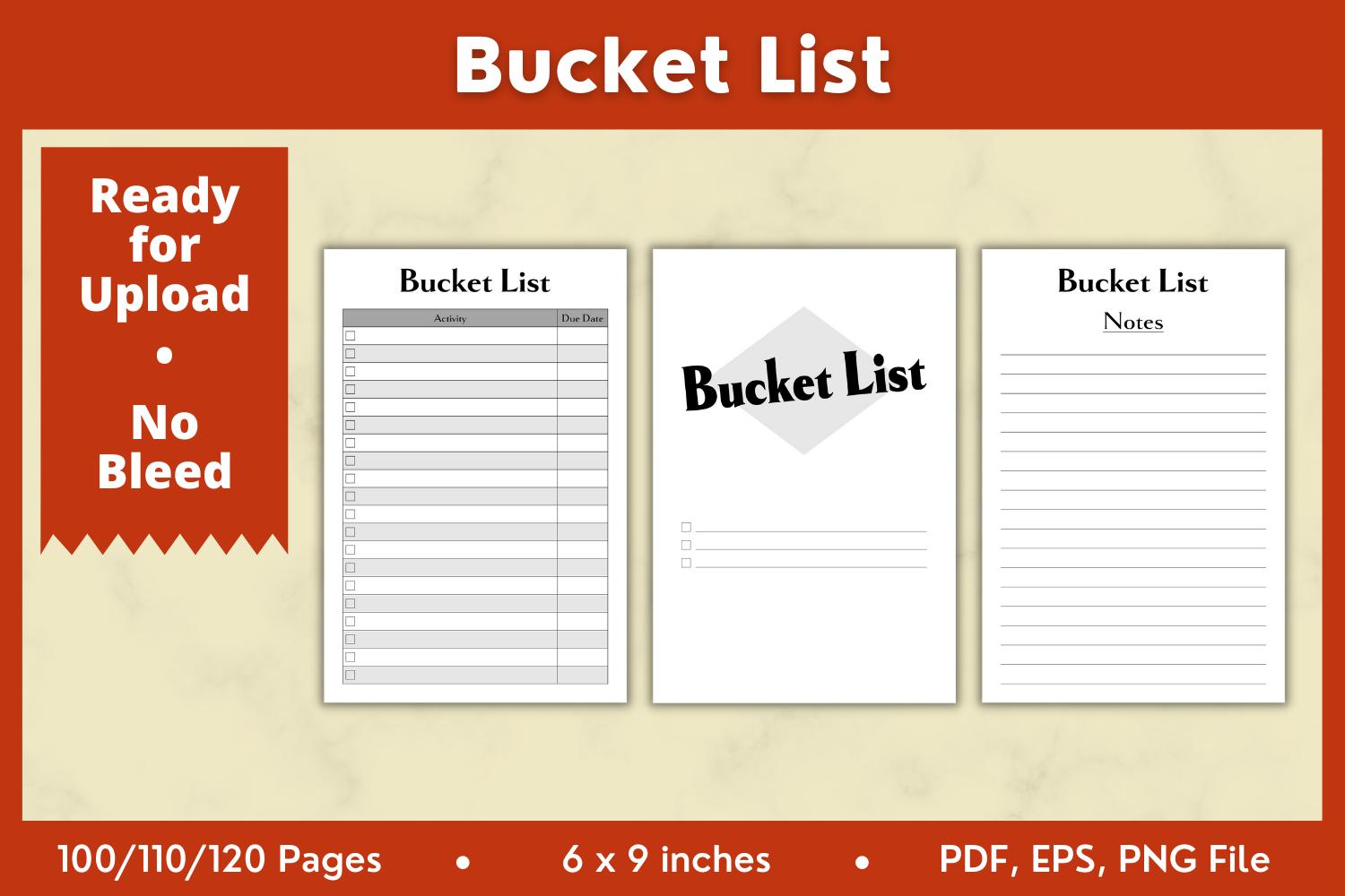 Bucket List KDP Interior 6x9in