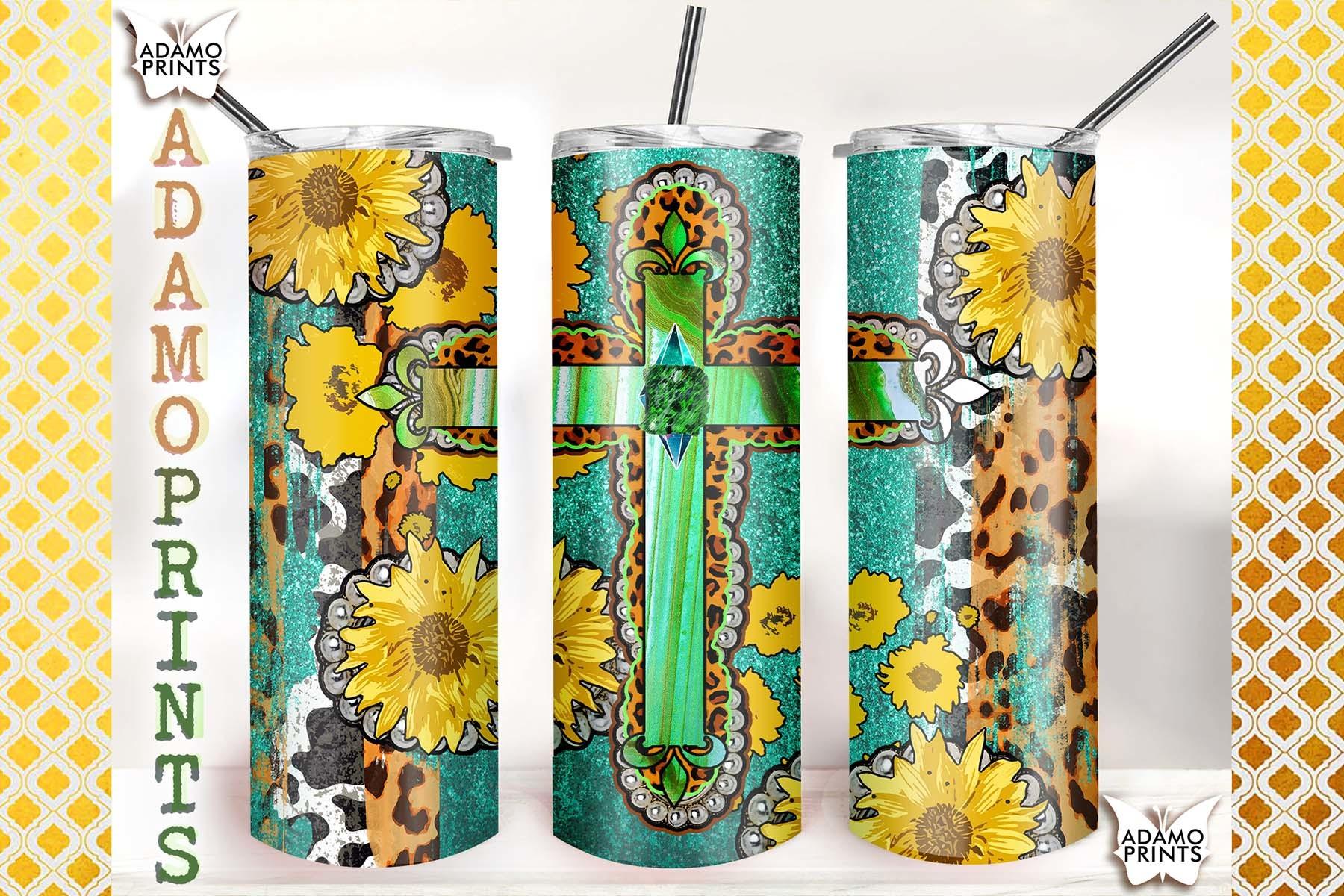 Gemstone Cross Sunflower 20oz Tumbler