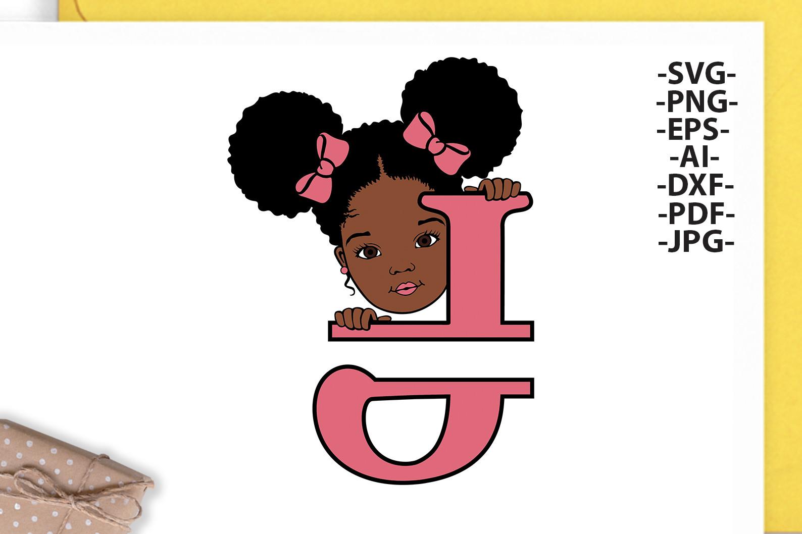Afro Girl Svg Letter J,Alphabet Name Svg