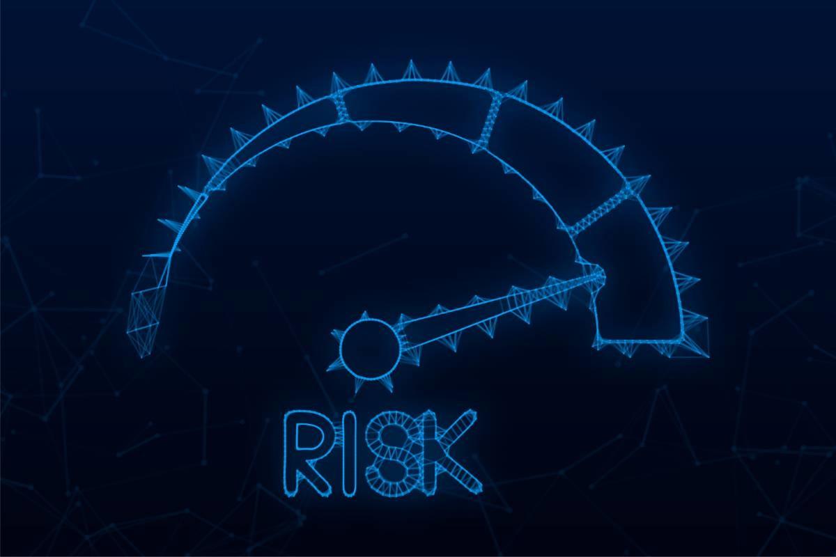 Risk Icon on Speedometer. High Risk Mete
