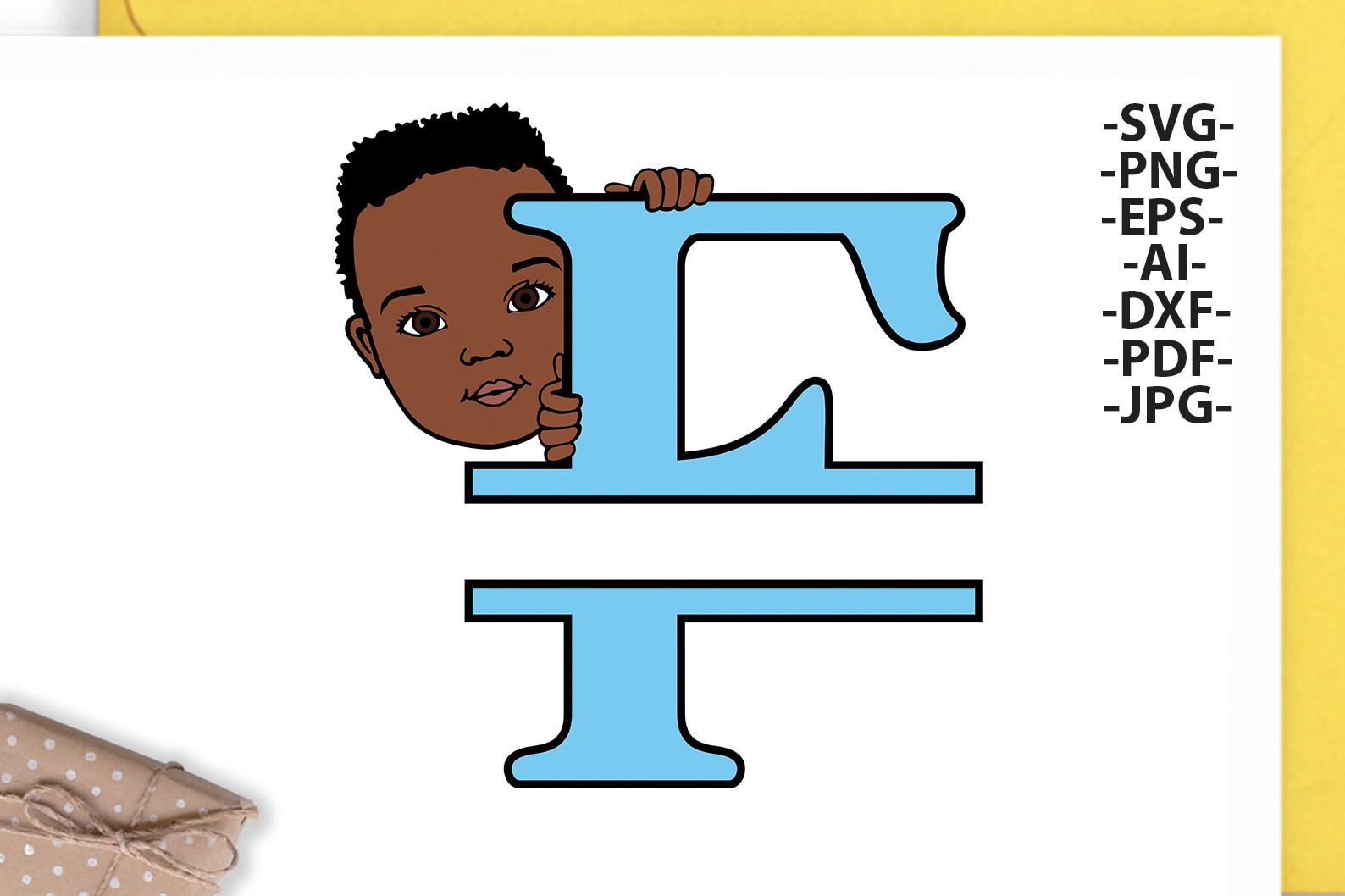 Black Boy Svg Letter F,Alphabet Name Svg