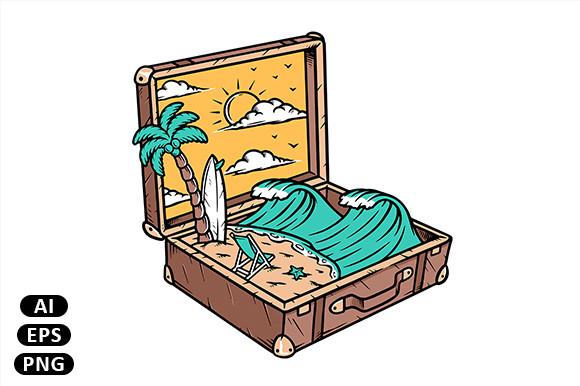 Beach View in Old Suitcase