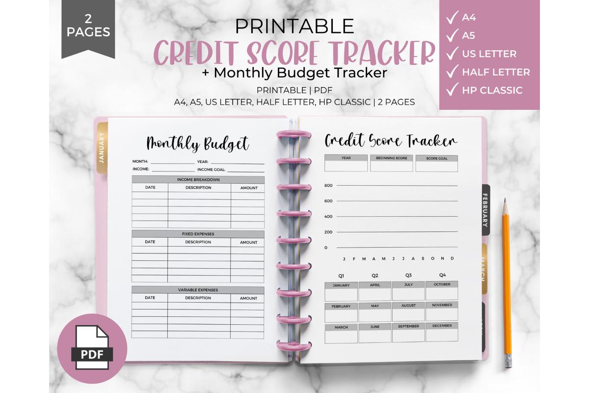Credit Score Tracker Printable