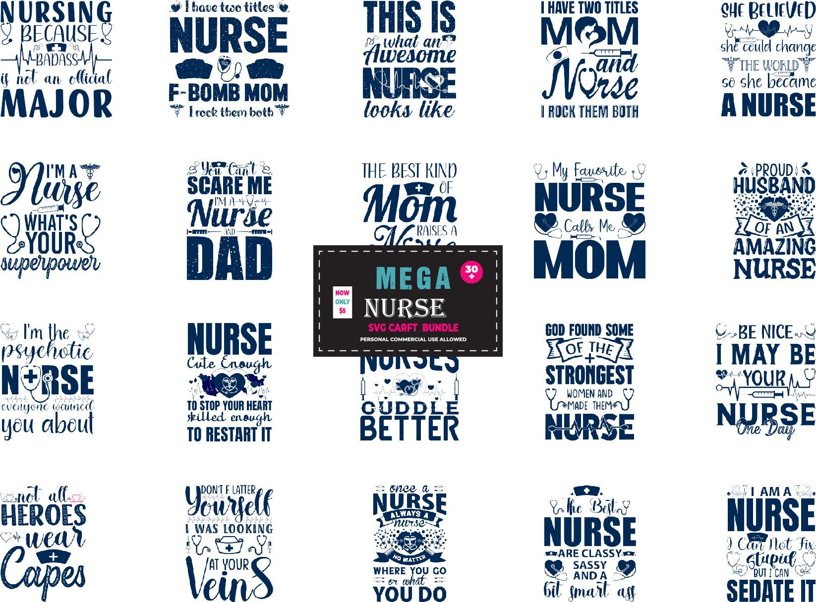 Nurse Typography SVG Bundle