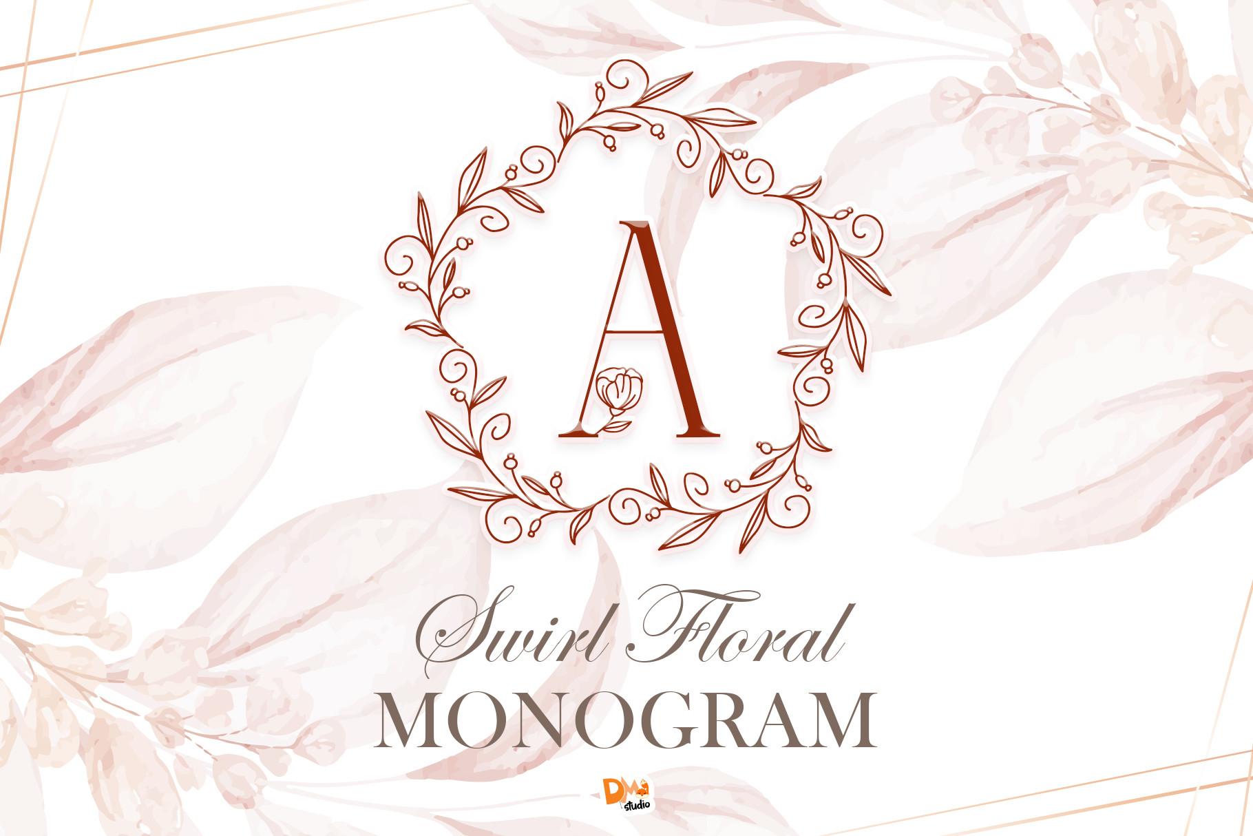 Swirl Floral Monogram Font