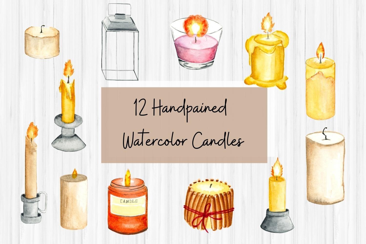 Collection of Watercolor Candles