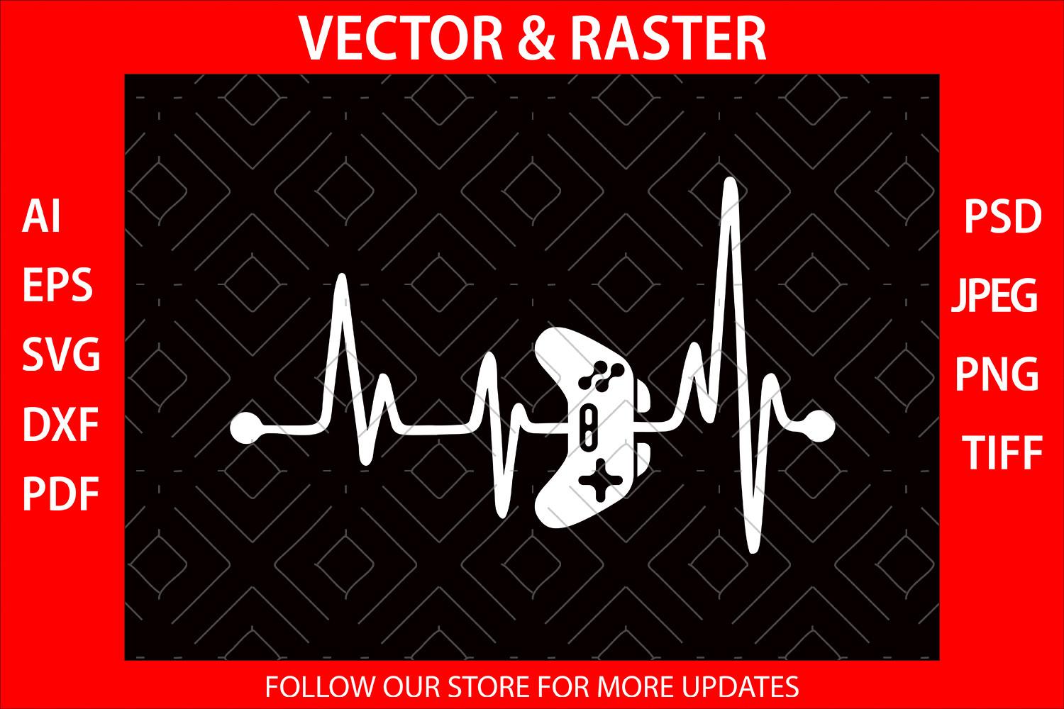 Gamer Heartbeat T-Shirts Video Game SVG