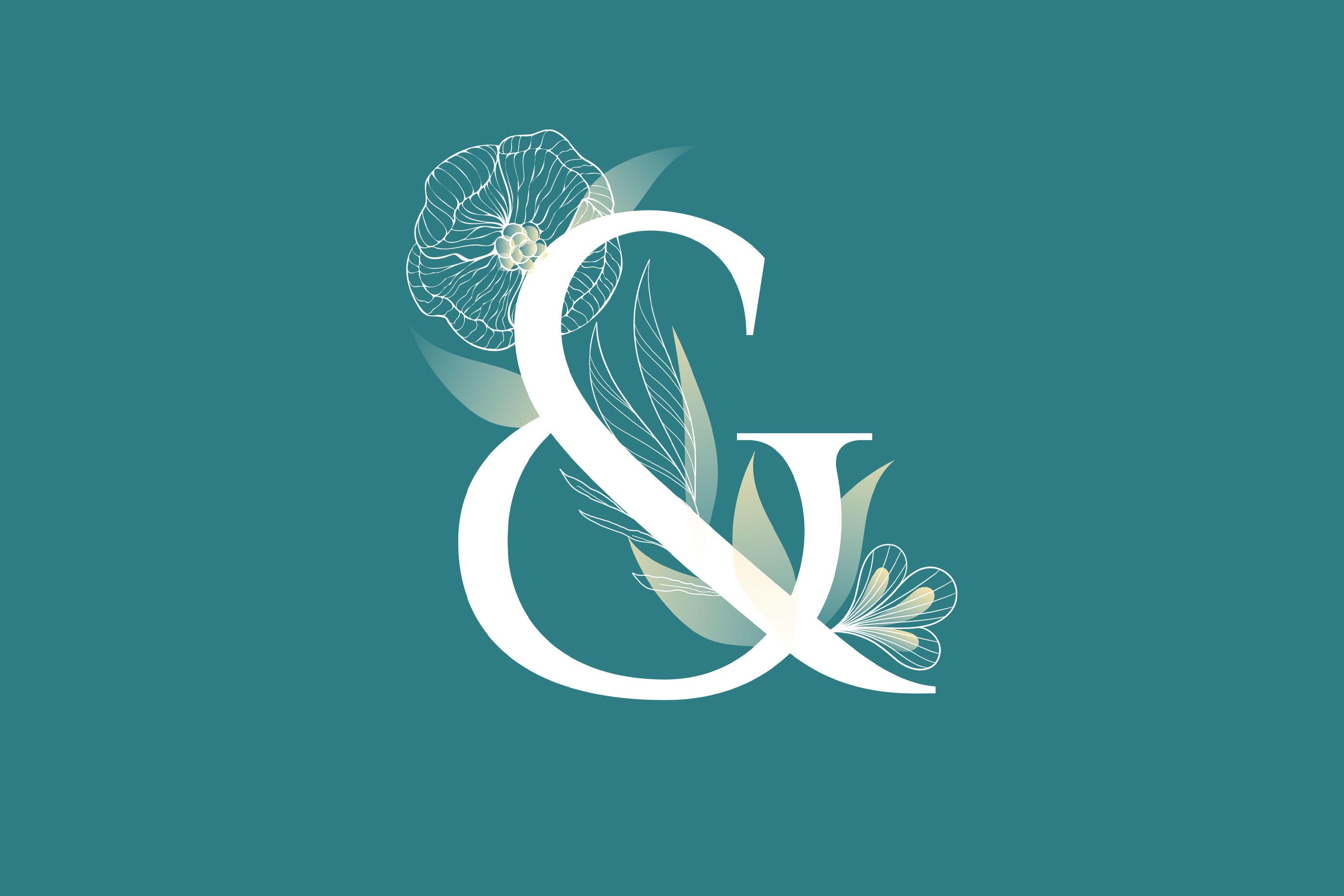 Ampersand Floral Vector for Wedding