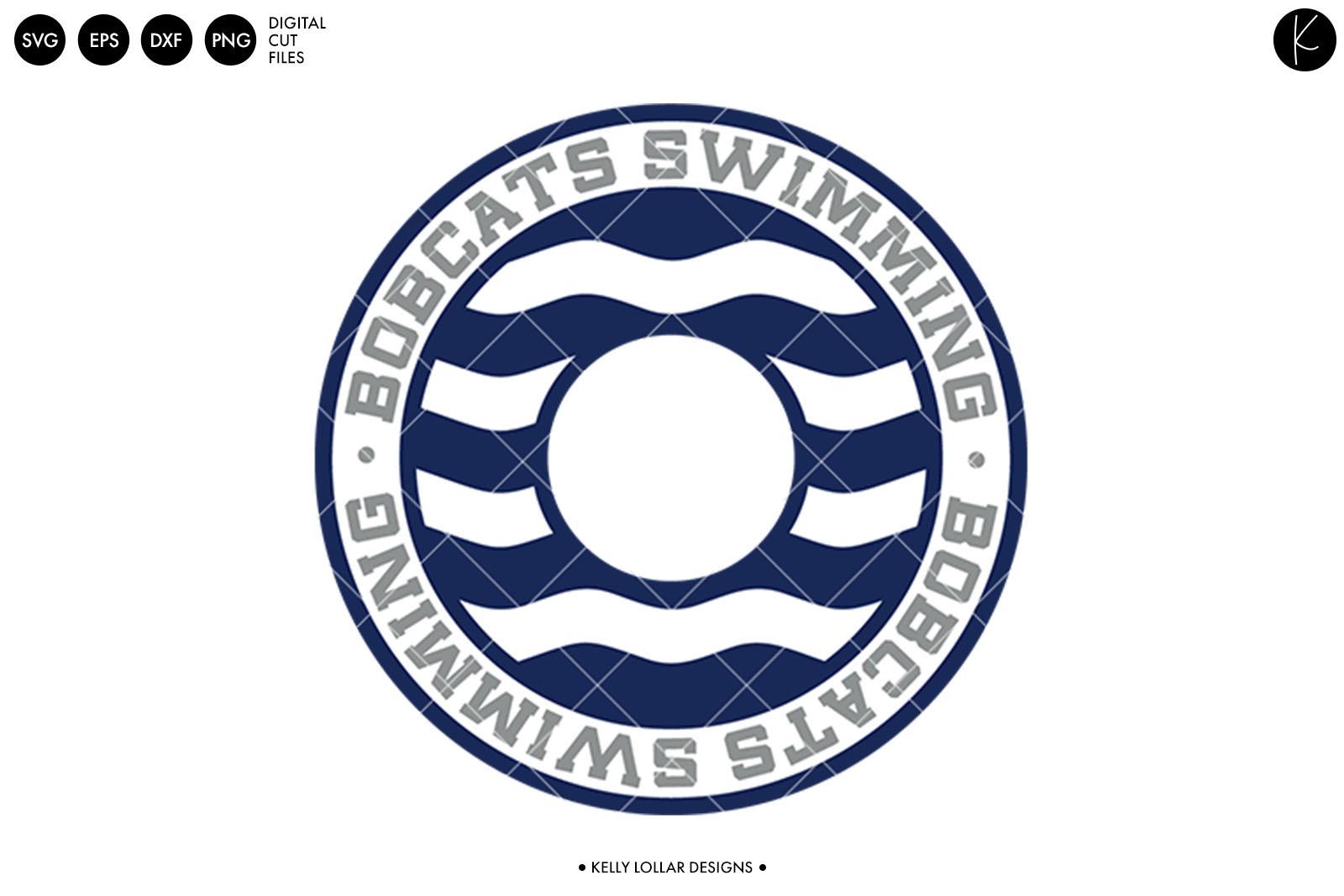 Bobcats Swimming Wave Monogram