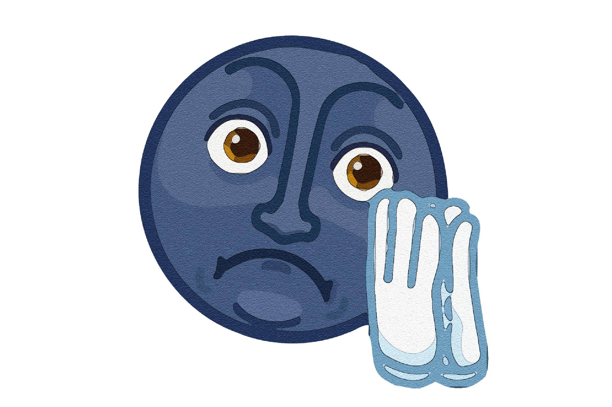 Watercolor Effect Moon Cartoon
