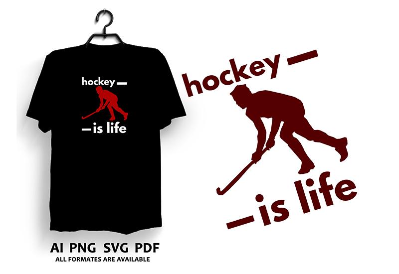 Hockey is Life Minimal T-shirt Design