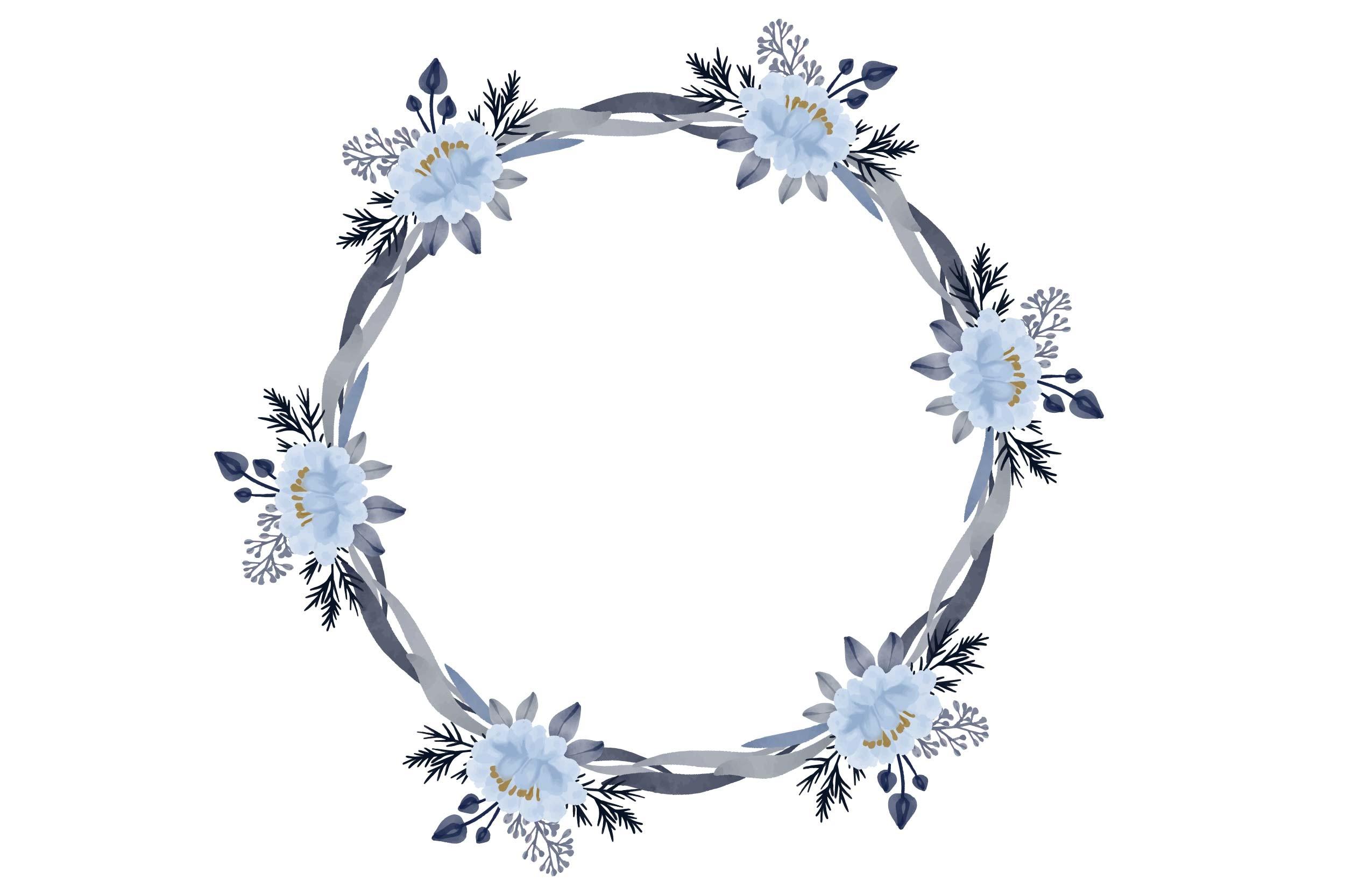 Circle Frame with Purple Flower Border