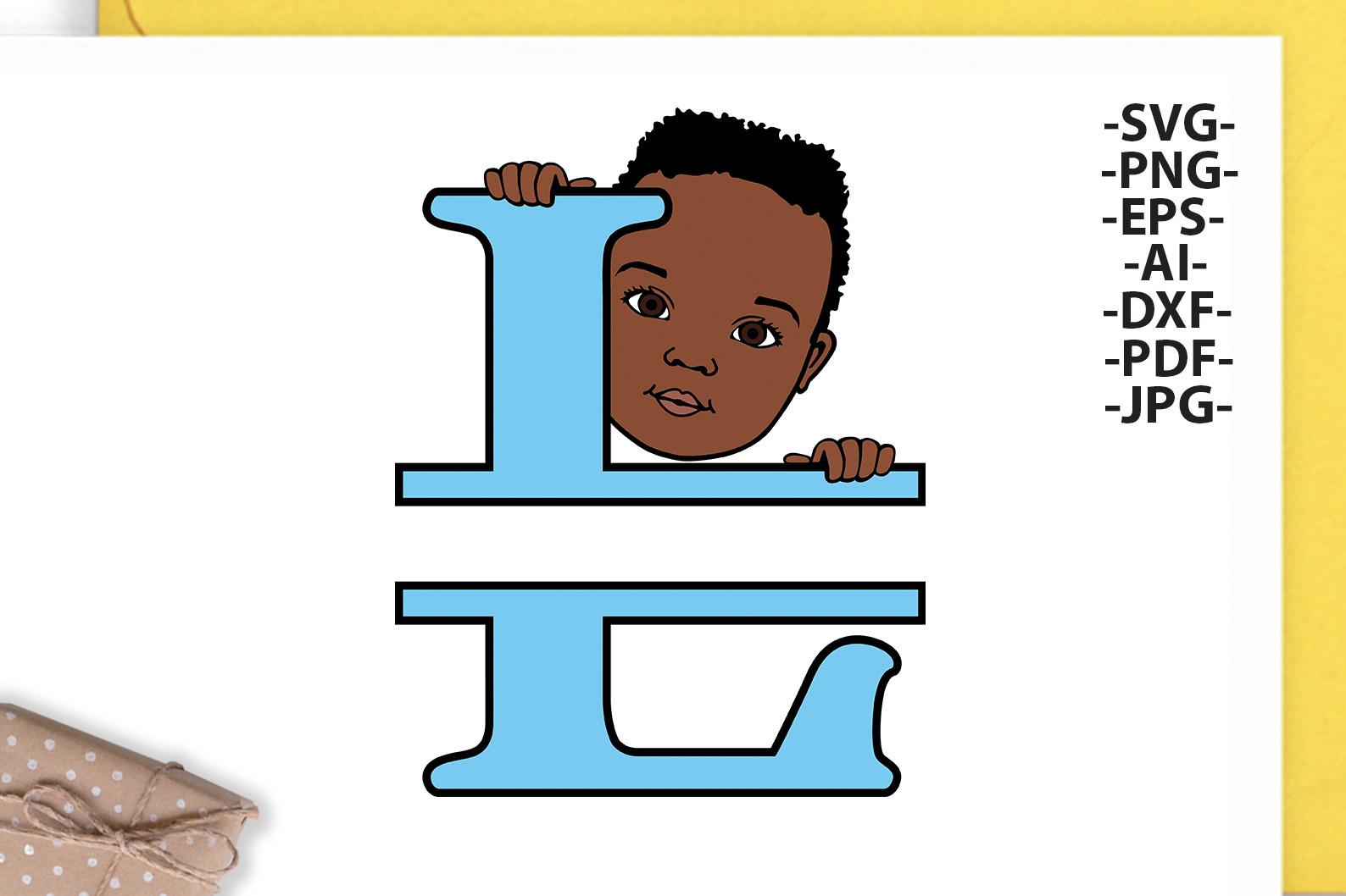 Black Boy Svg Letter L,Alphabet Name Svg