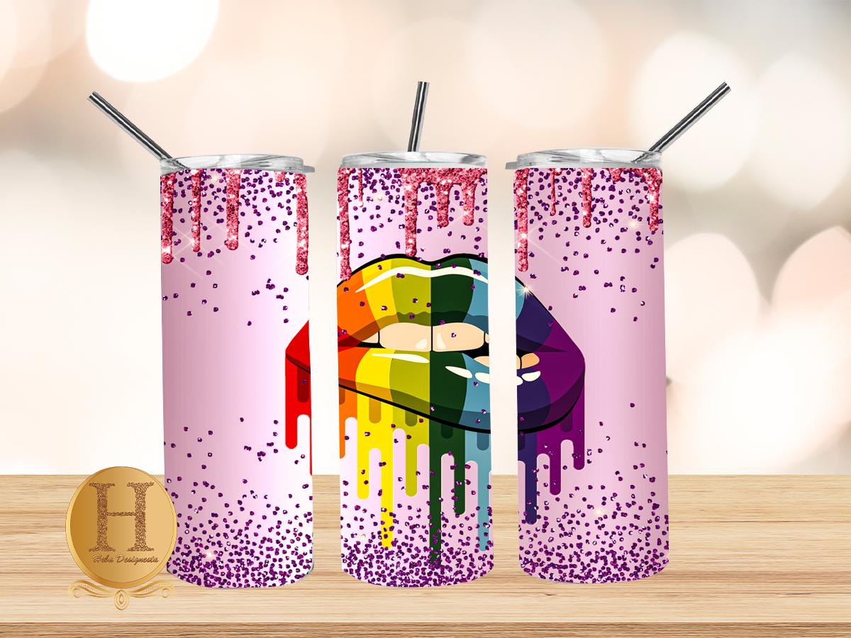 Free Rainbow Lips Valentine Tumbler