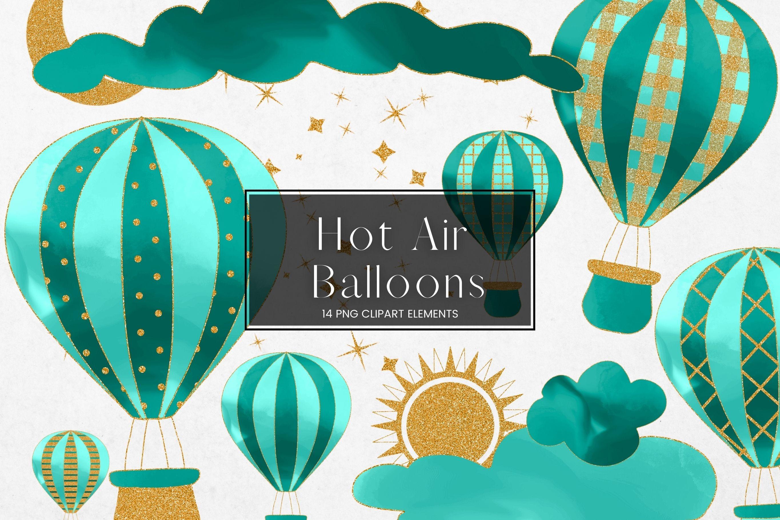 Green Hot Air Balloon Clip Art