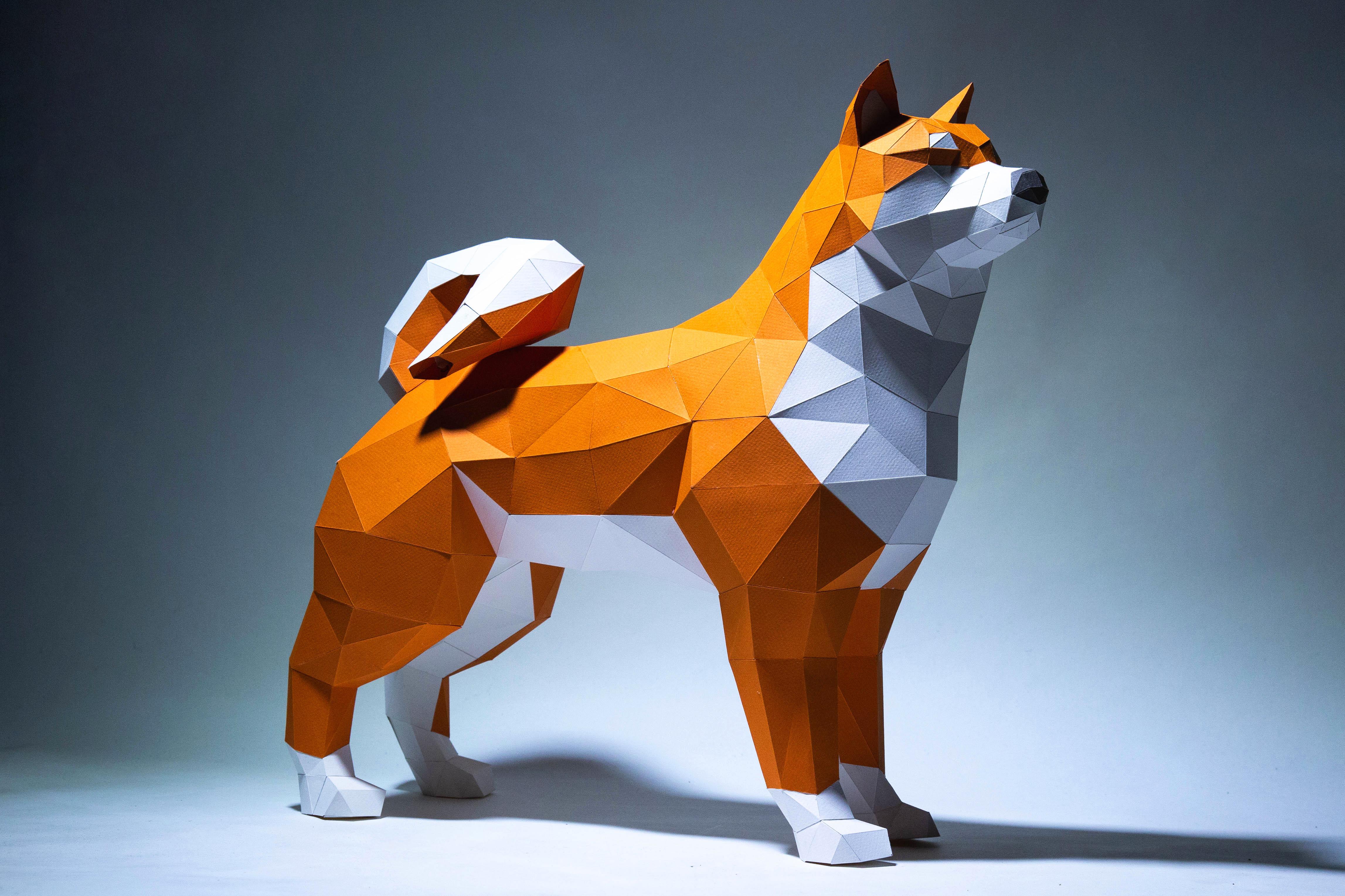 Shiba Inu Paper Craft Digital Template