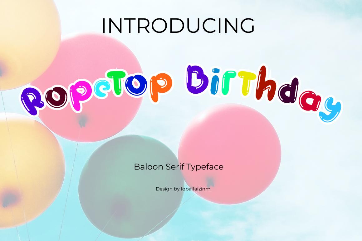 Ropetop Birthday Font