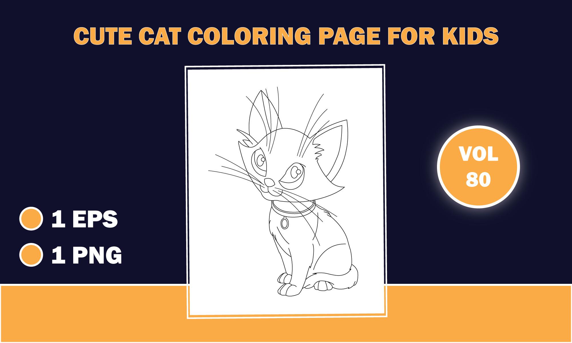 Cute Cat Outline Coloring Pages for Kids