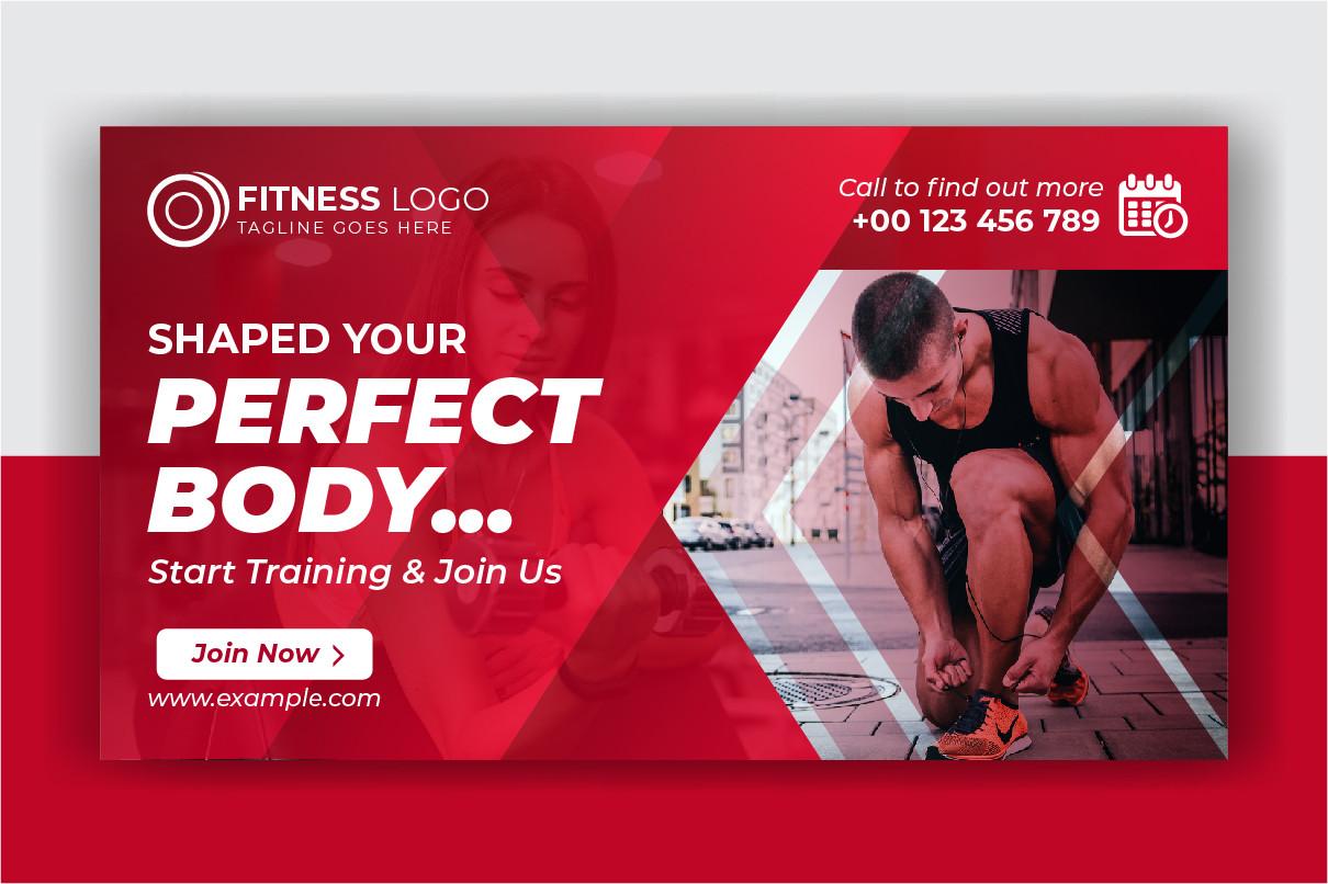 Fitness & Gym Web Banner Design Template