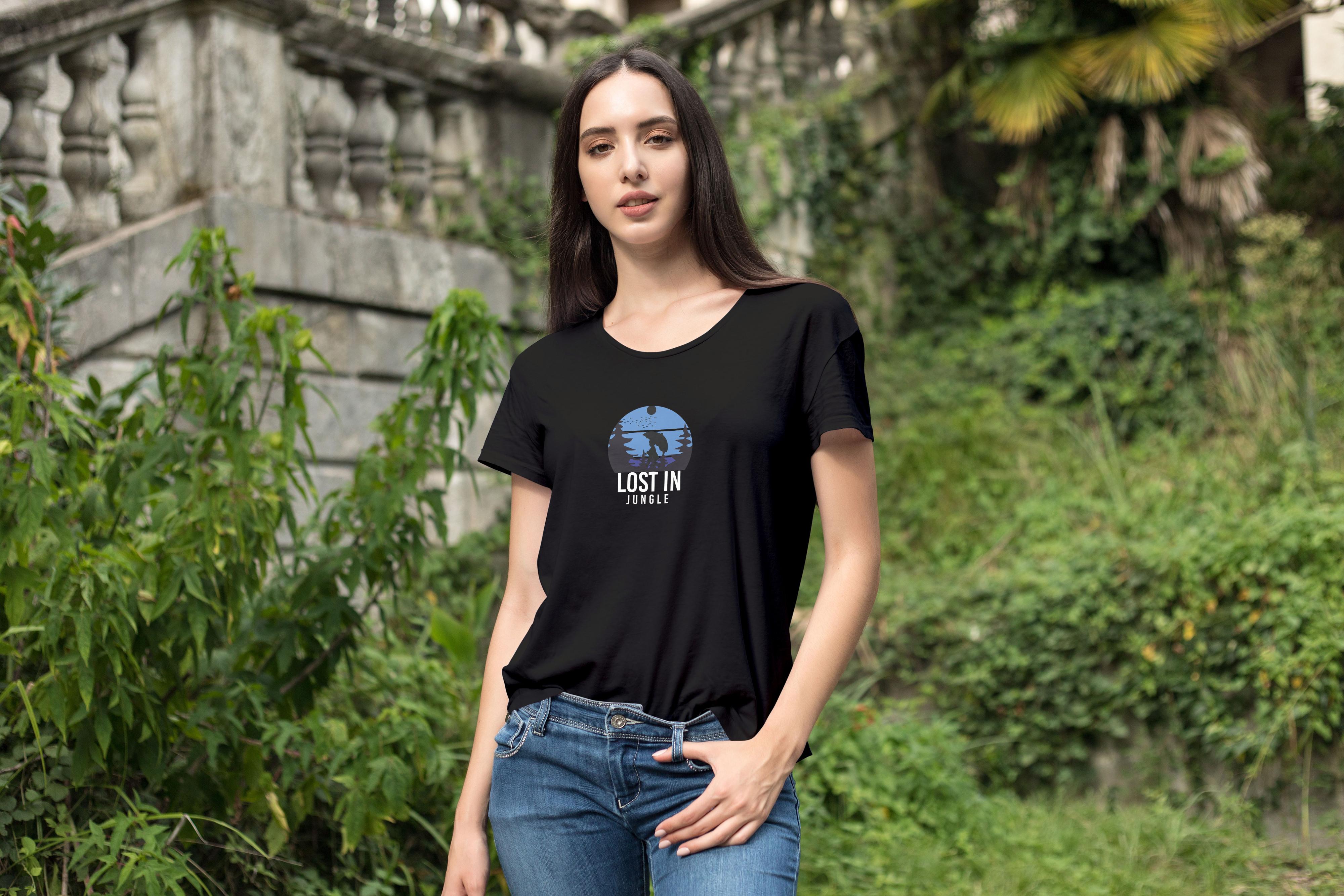 Jungle Silhouette Mockup T-shirt Design