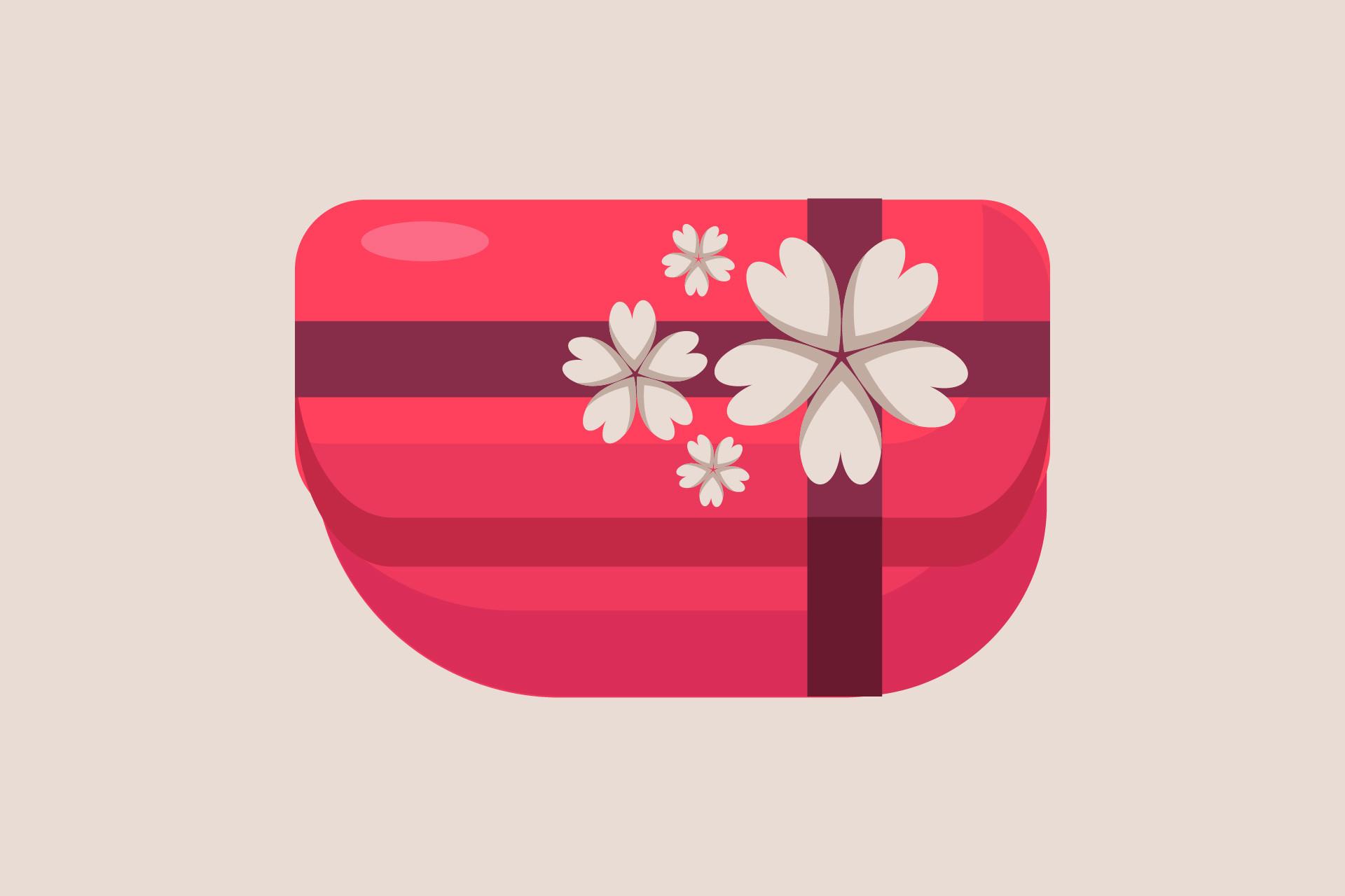 Valentine's Chocolate Box with Flower