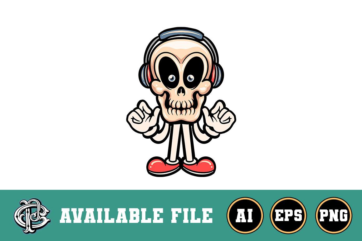 Cool Skull Cartoon T-shirt Design
