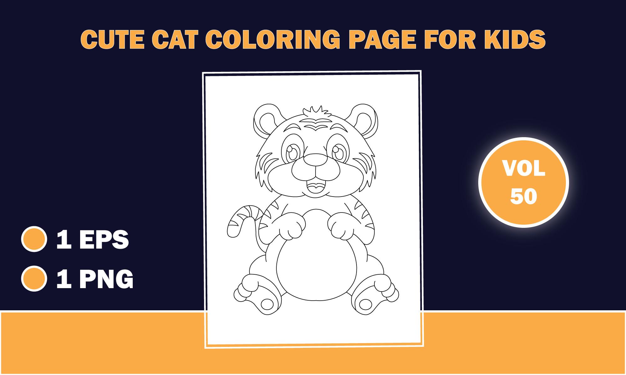Cute Cat Outline Coloring Pages for Kids