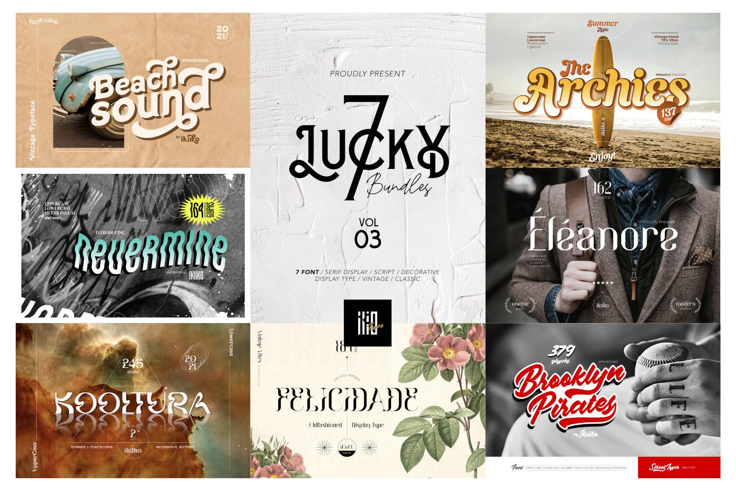 Lucky 7 Bundle Vol 03 Font