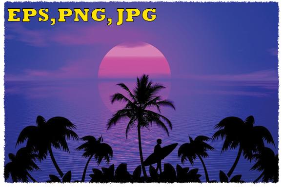 Sunset Beach Sublimation Background 7