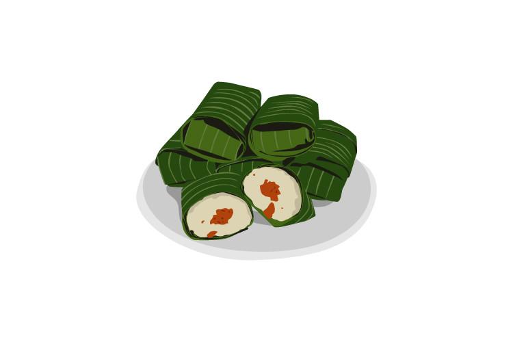 Lemper Indonesian Food Design Vector