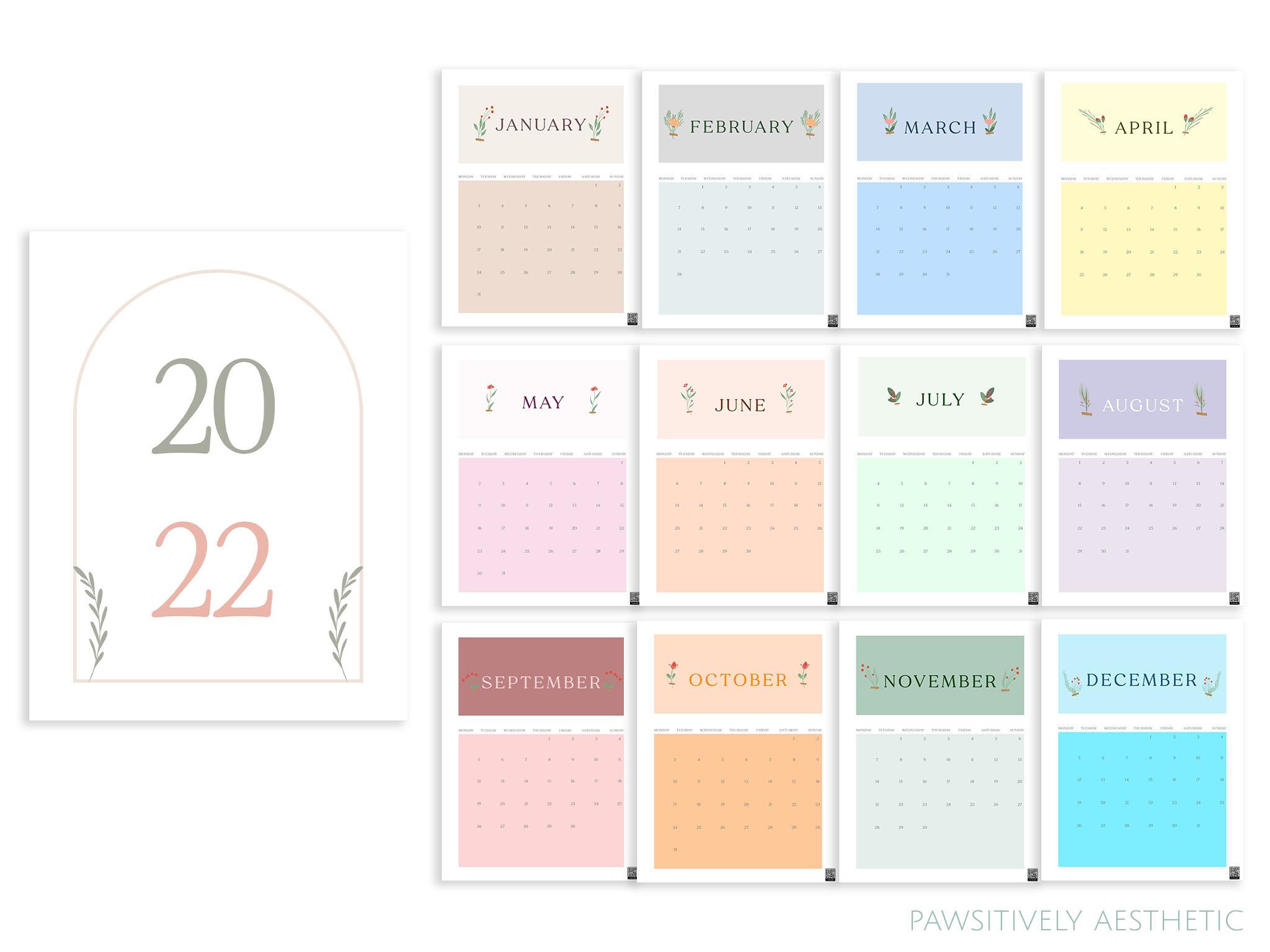 2022 Minimalistic Calendar