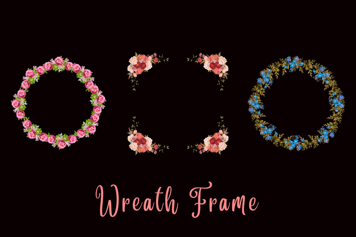 Watercolor Flower Frame Border Clipart