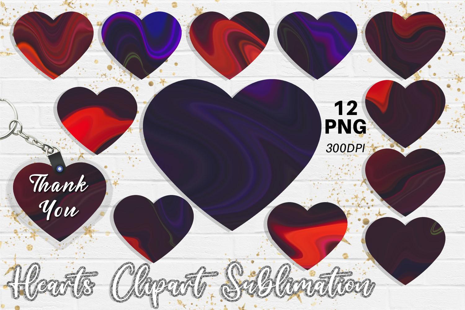 Hearts Sublimation Design Wave Texture