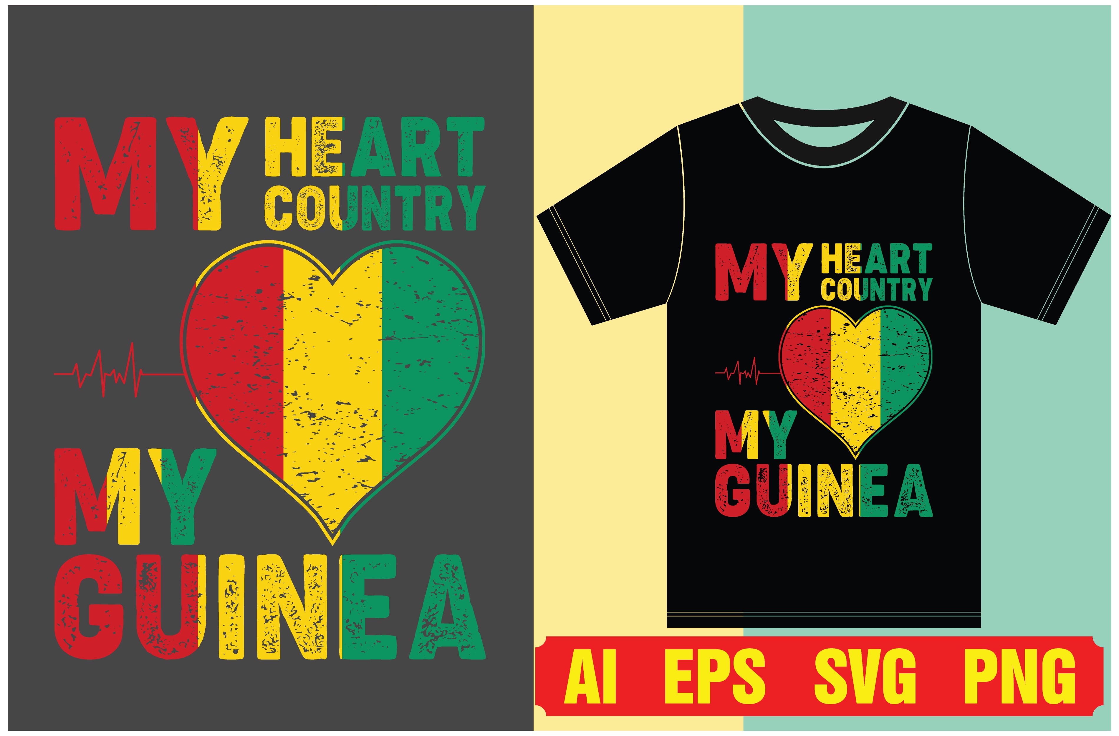 Guinea Flag T-shirt Designs.Typography