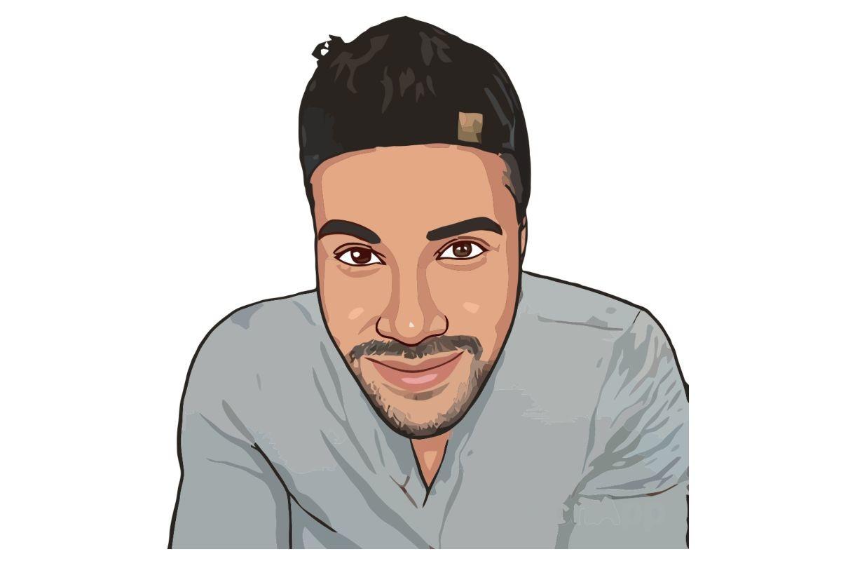 Male with Hat Backwards Illustration