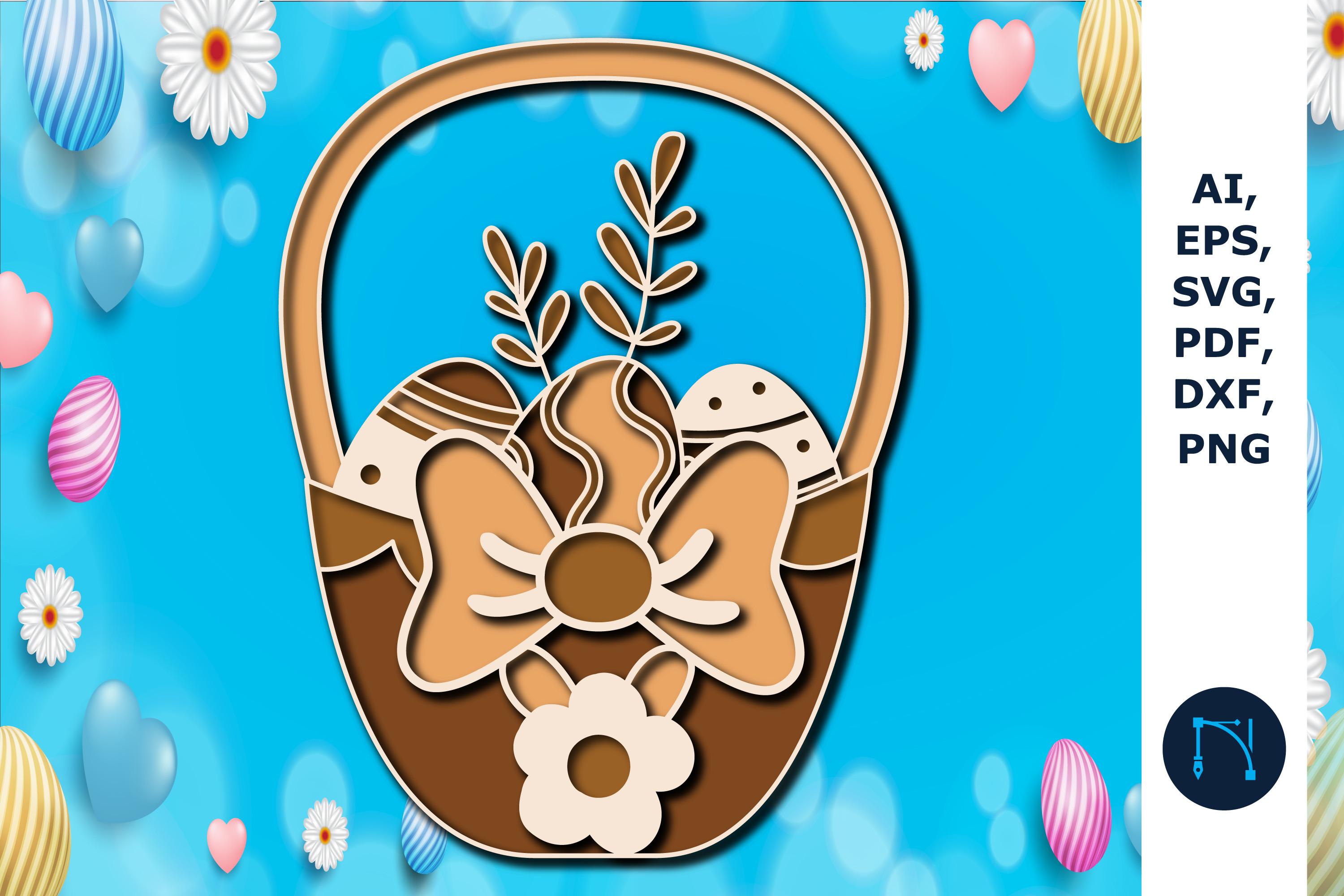 EASTER BASKET Multilayer Laser Cut SVG