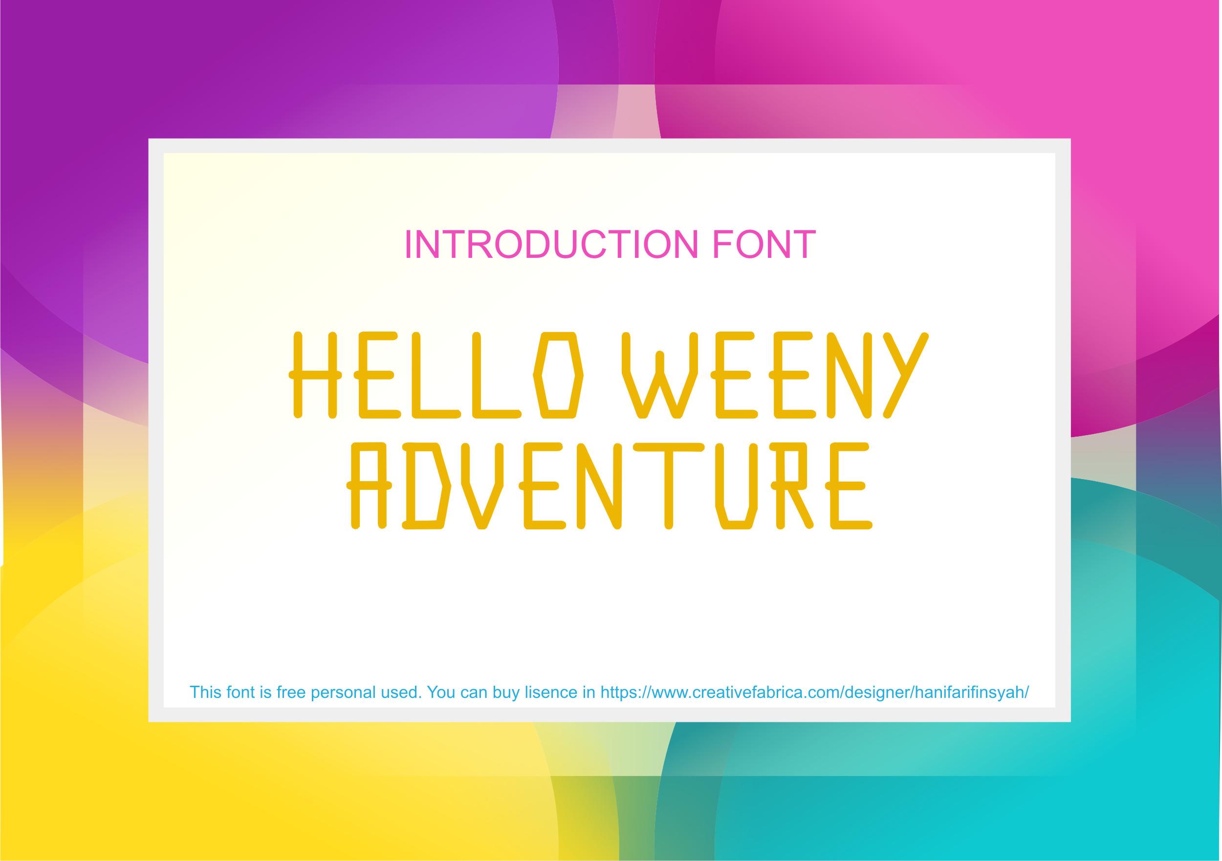 Hello Weeny Adventure Font