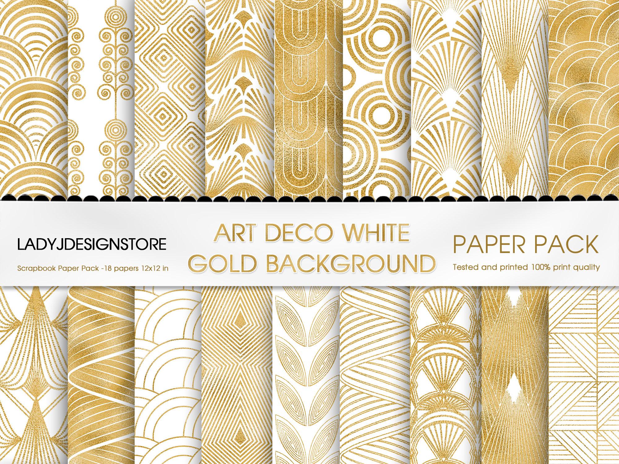 Art Deco Gold and White