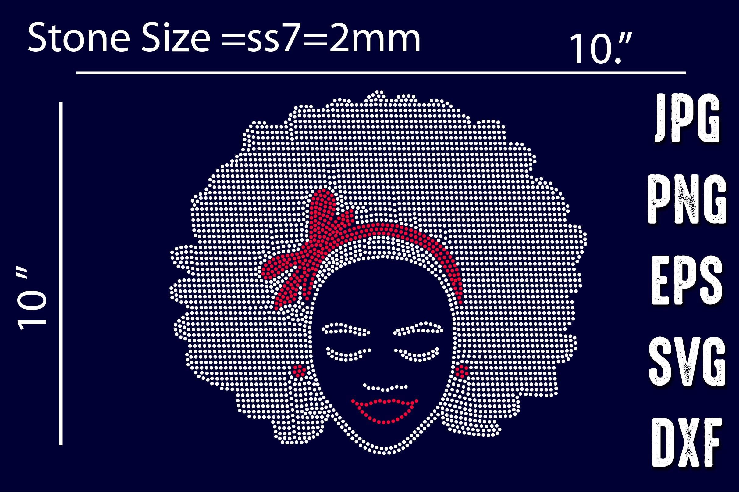 Afro Lady Rhinestone