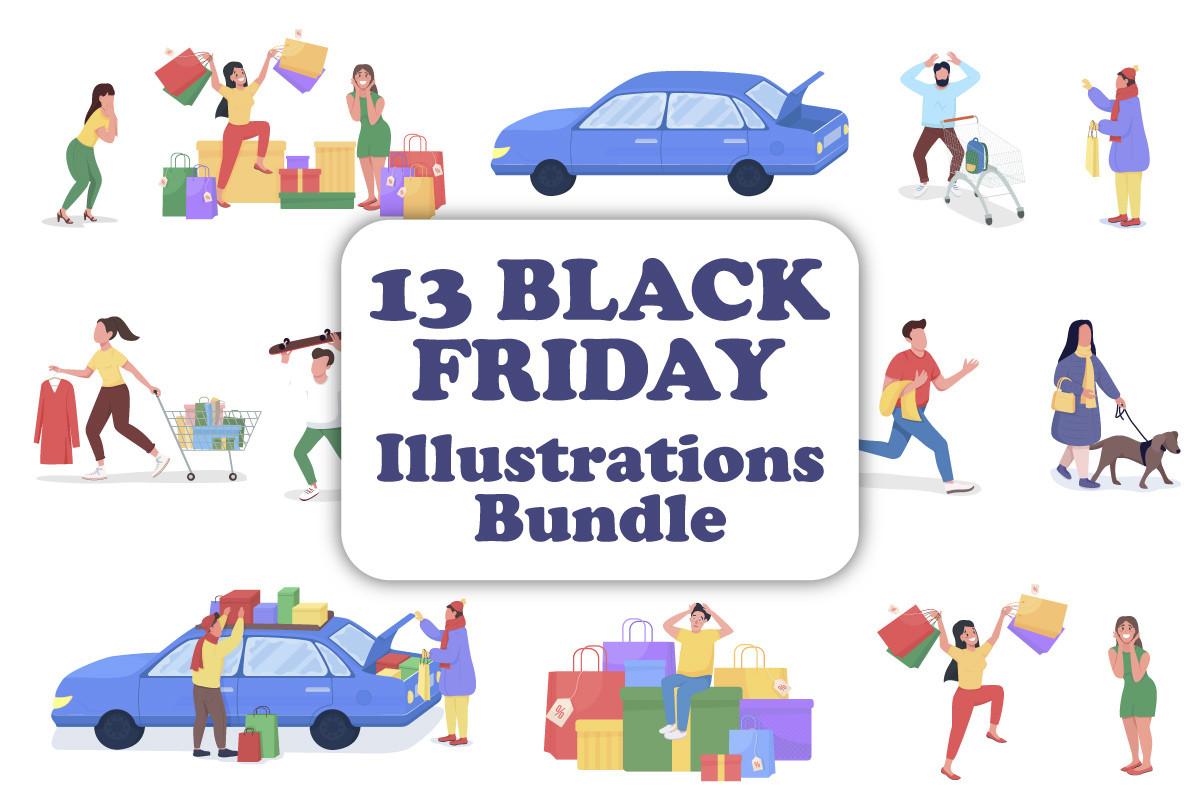 Black Friday Shopping Characters Bundle
