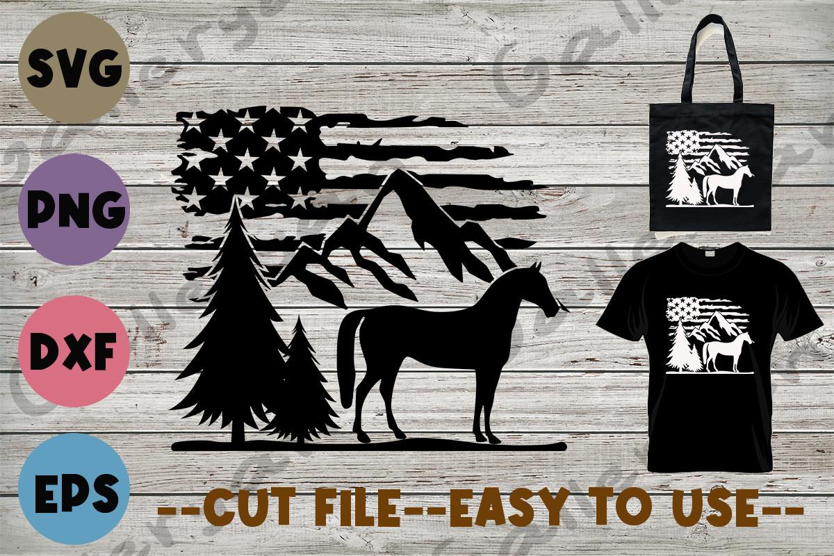 Horse Usa Flag