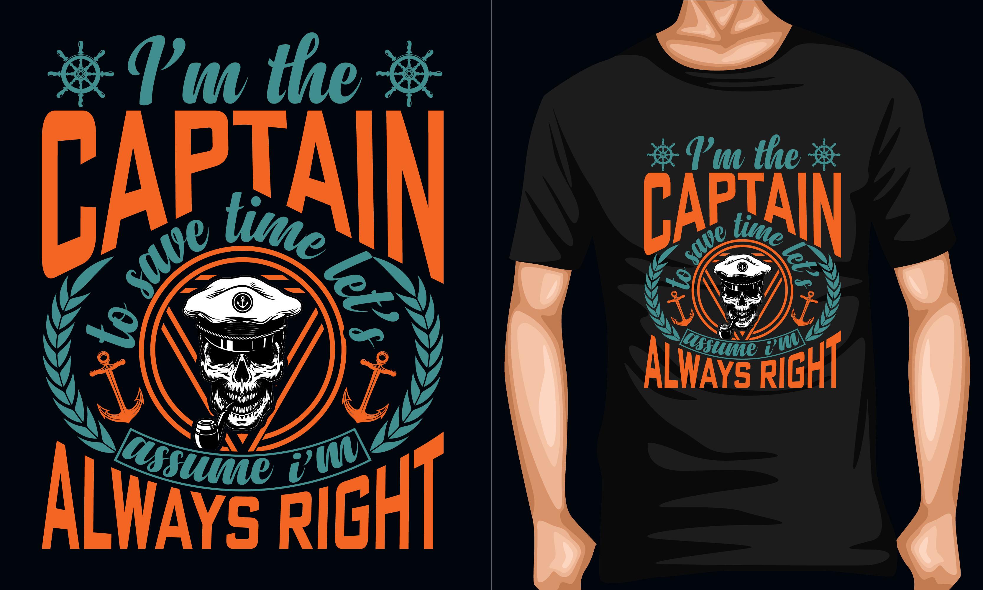 Captain T Shirt Design Captain Lover