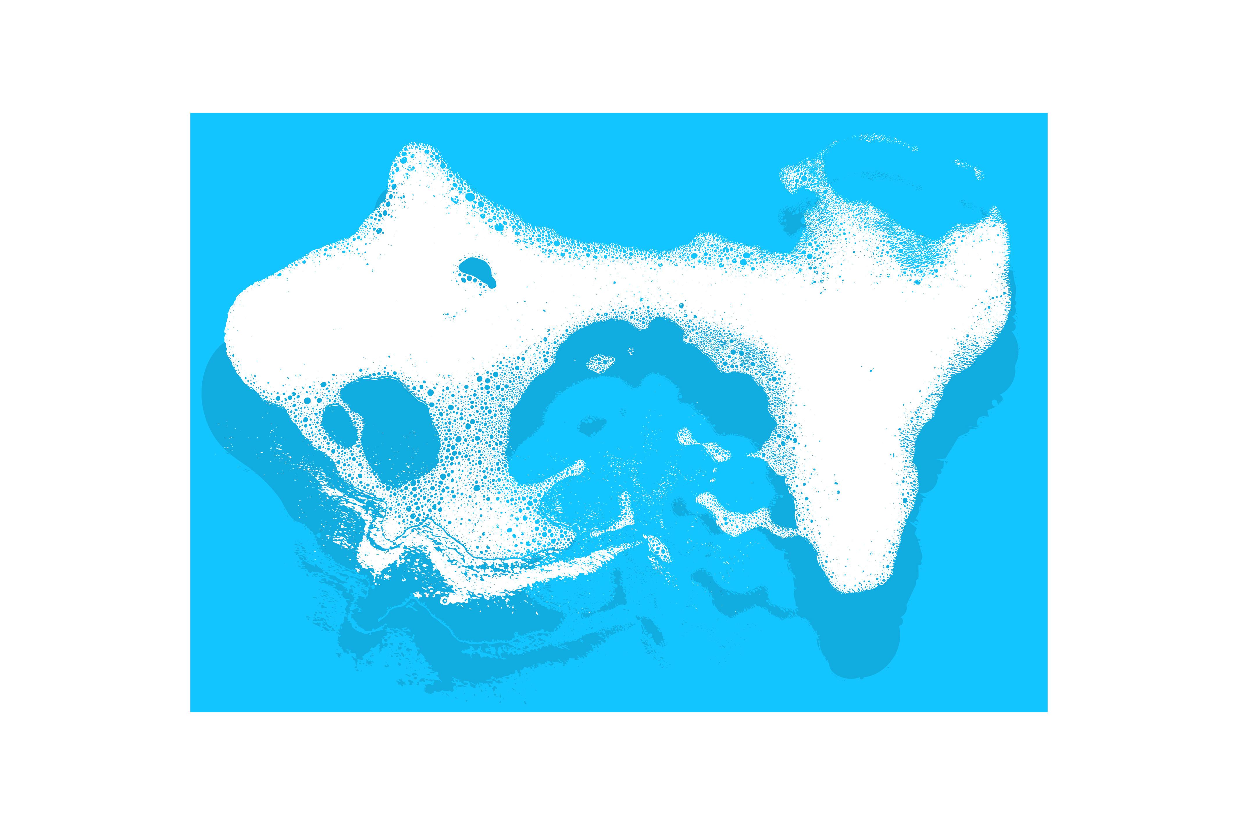 Soap Foam Outlines in Grunge Overlay on