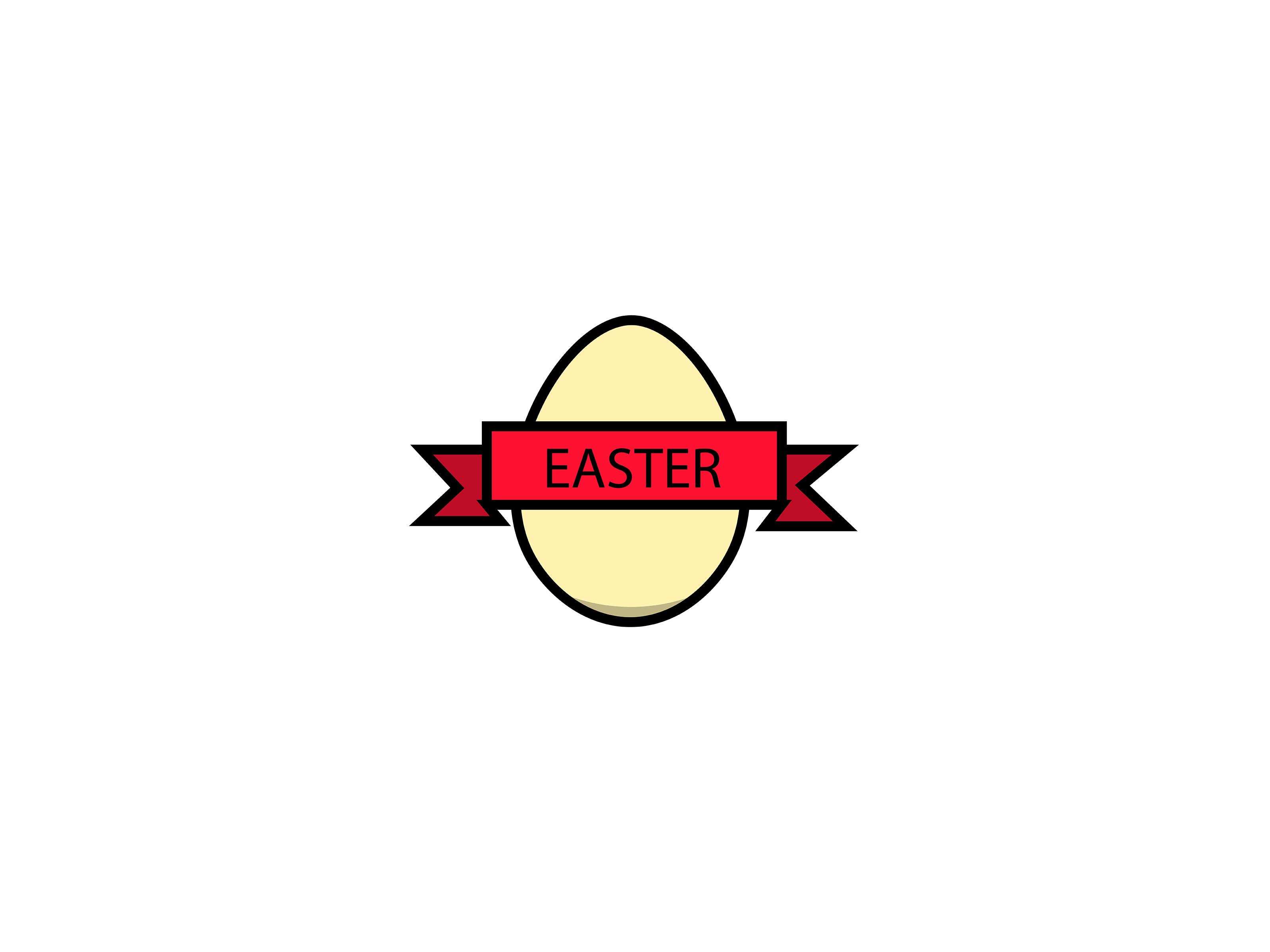 Easter Egg with Ribbon Illustrations