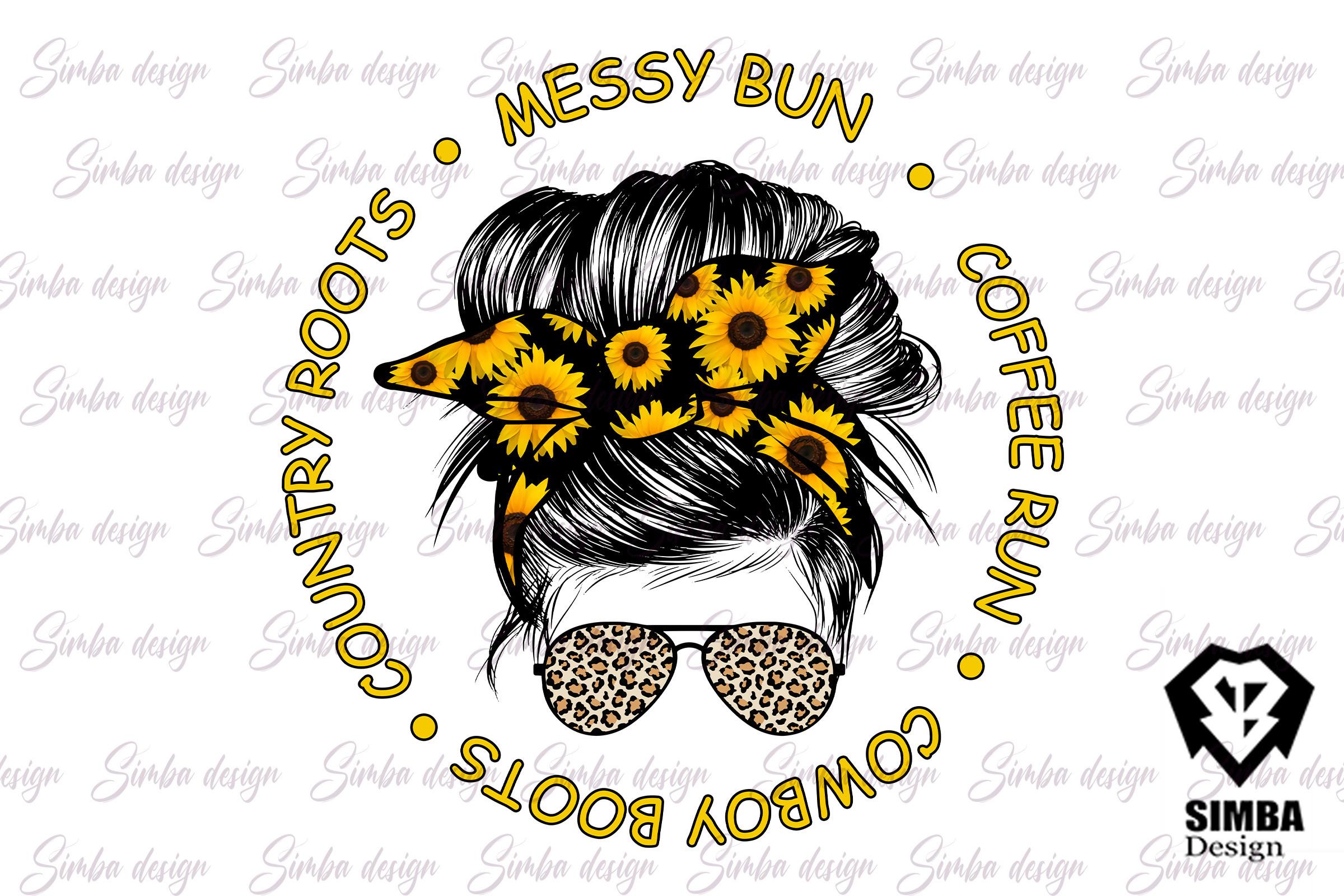 Cowboy Boots Country Roots Messy Bun