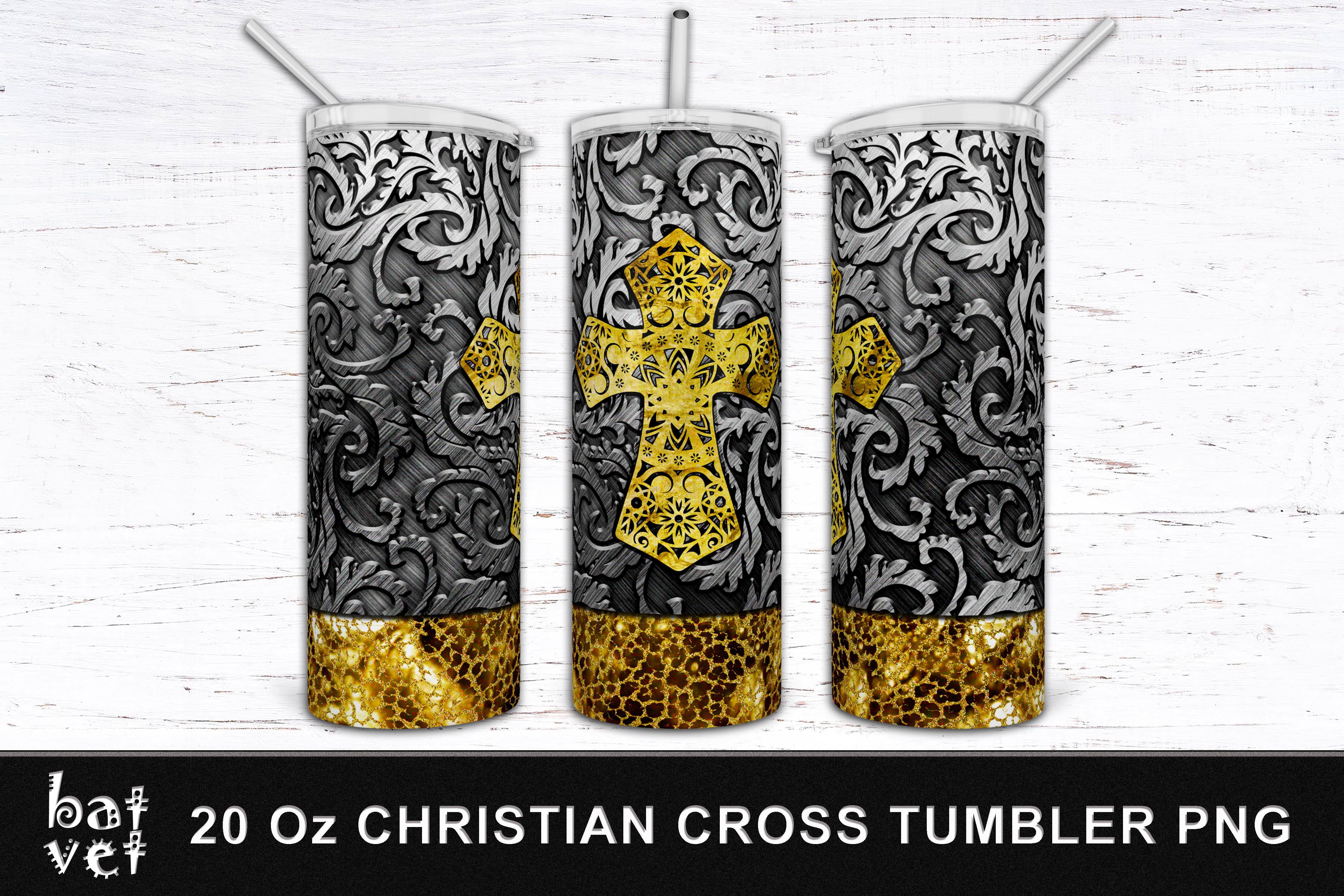 Vintage Christian Cross Tubmbler Wrap