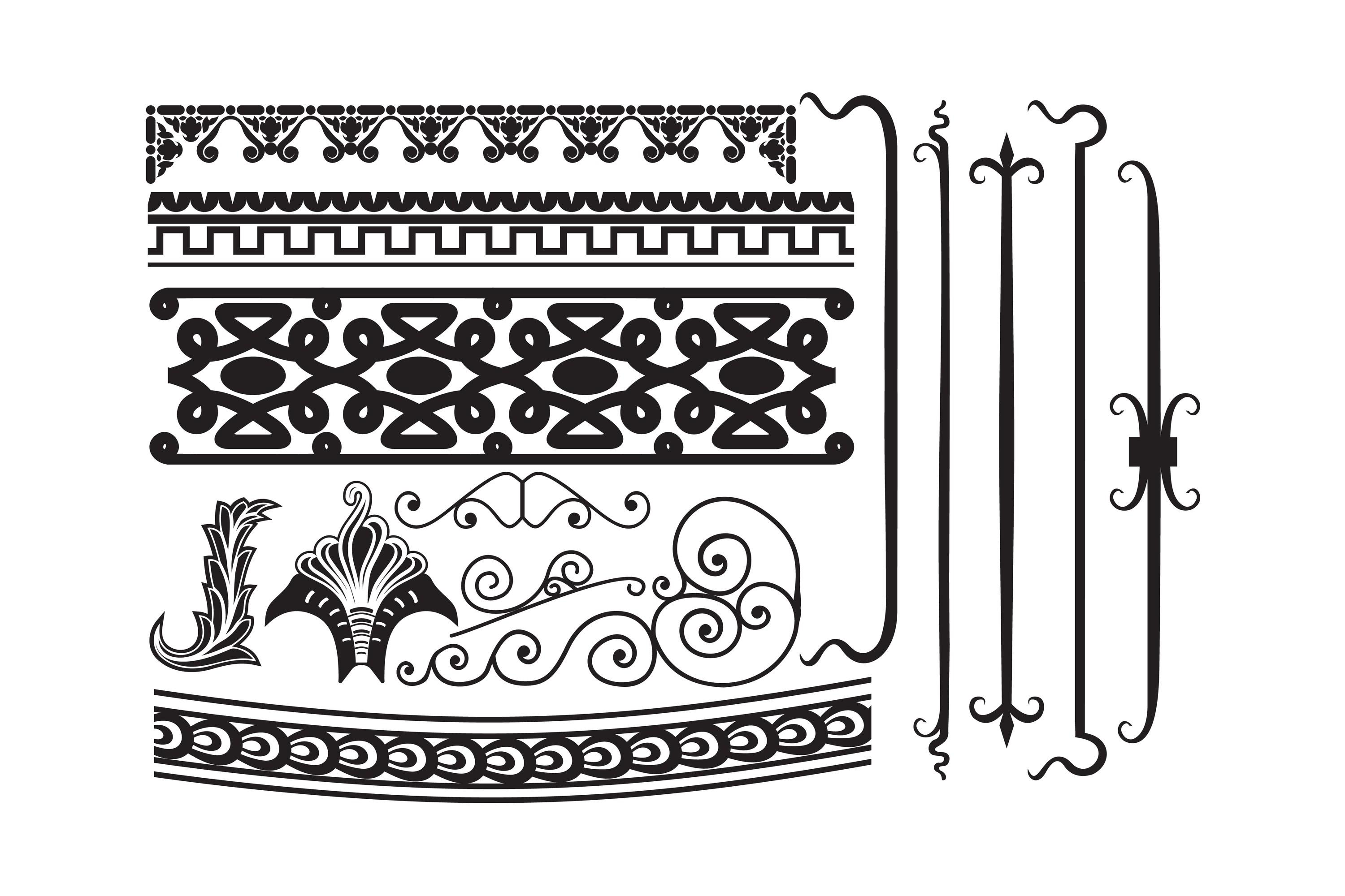 Vintage Elements and Borders Set for Orn