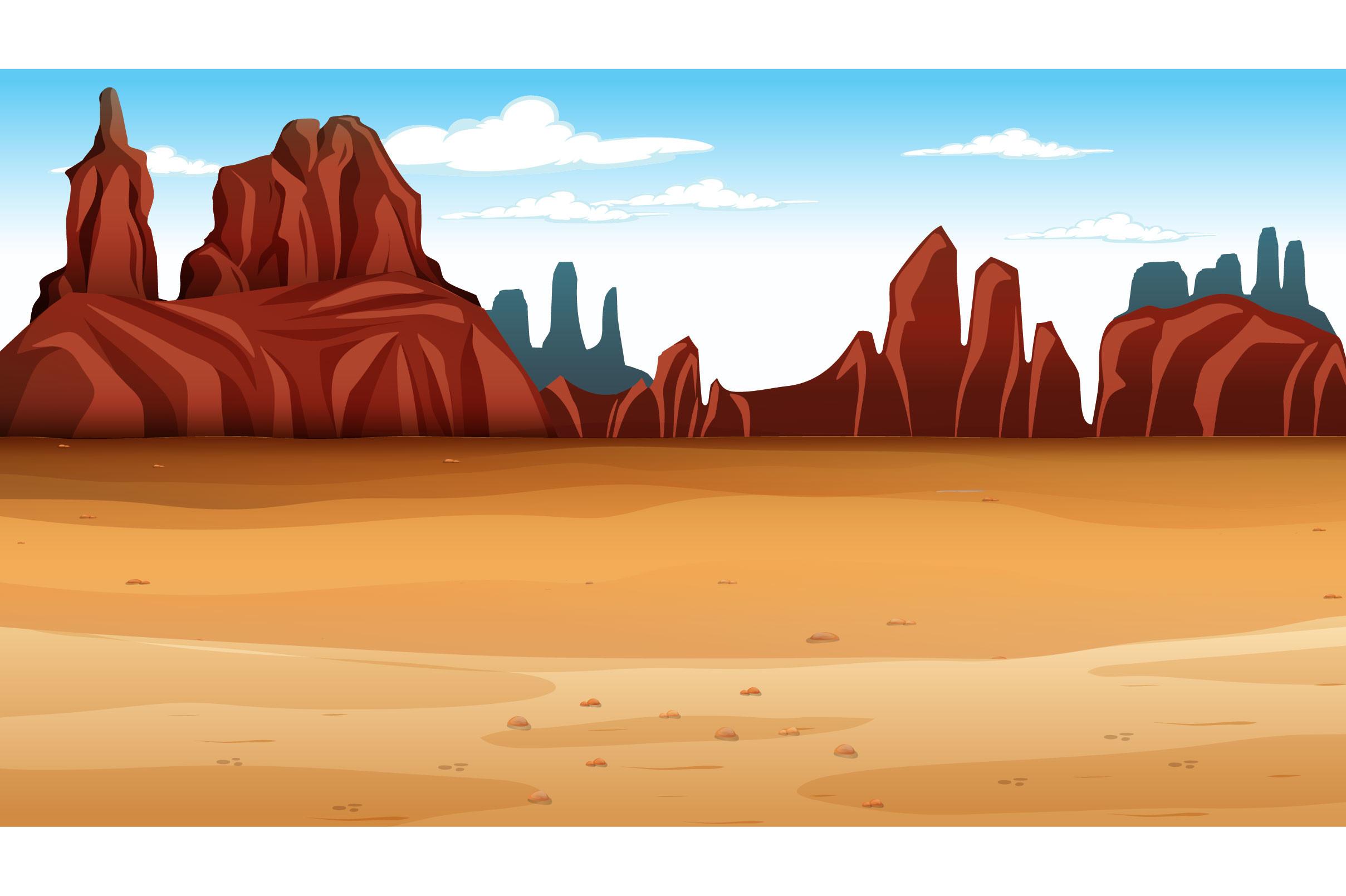Desert-forest-landscape-daytime-scene