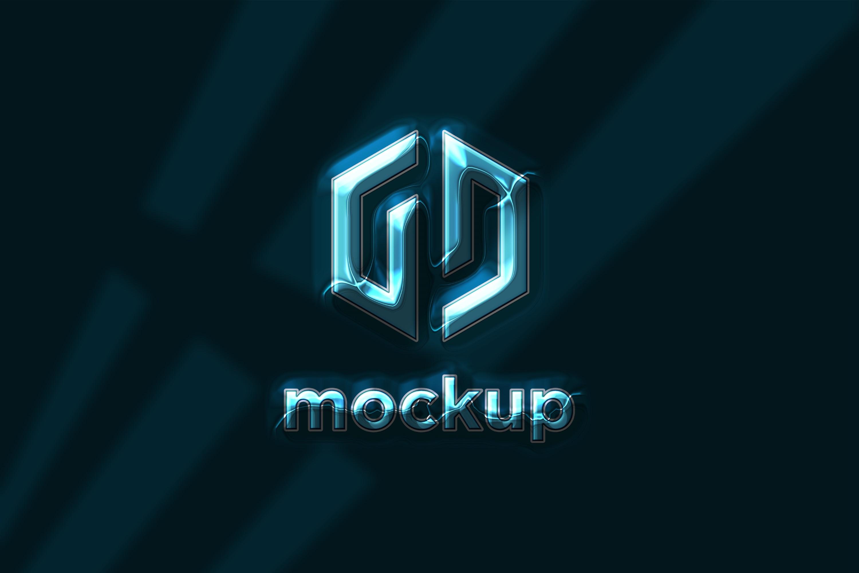 Plastic Logo Mockup with Window Shadow